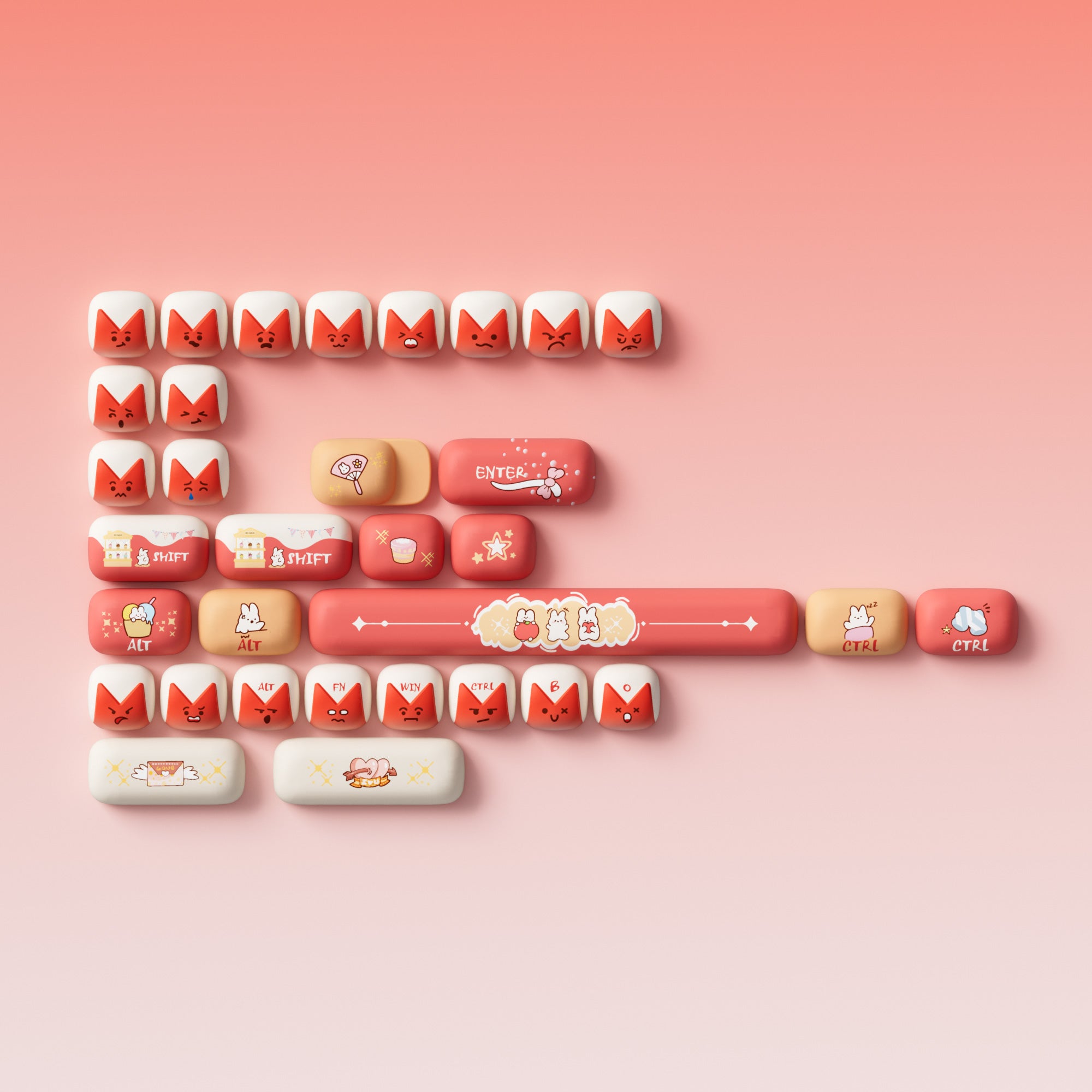 Akko Bunny Apple Keycap Set (137-key)