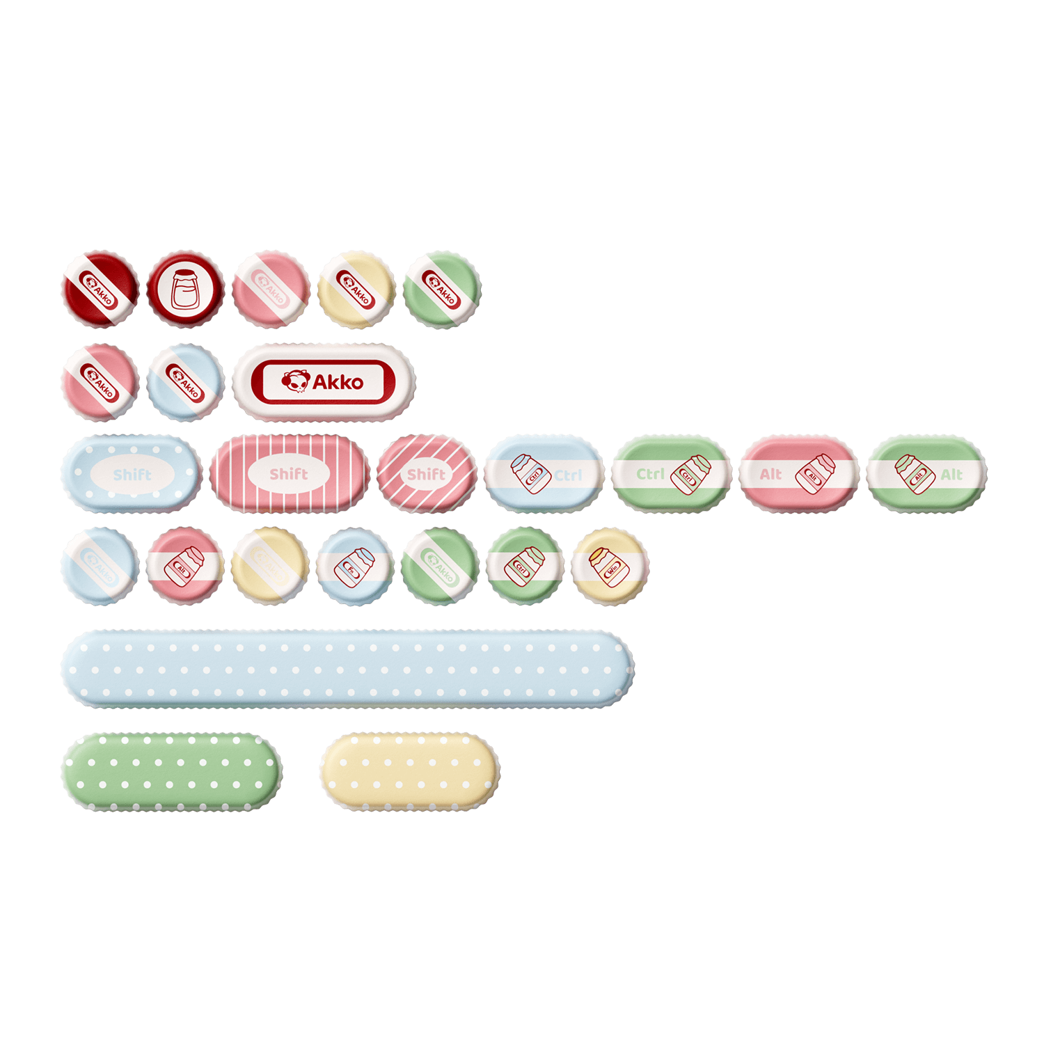 Akko Classic BottleCap Keycaps Set Special Key Details