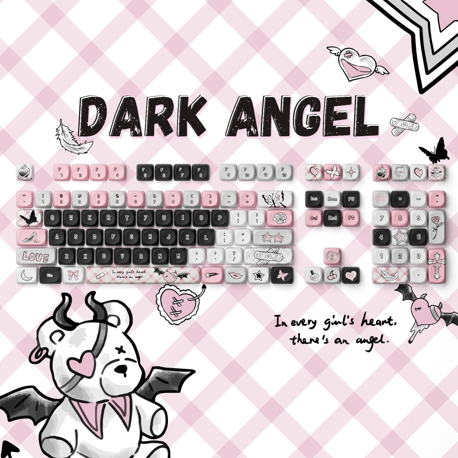 Akko Dark Angel Keycap Set (140-key)