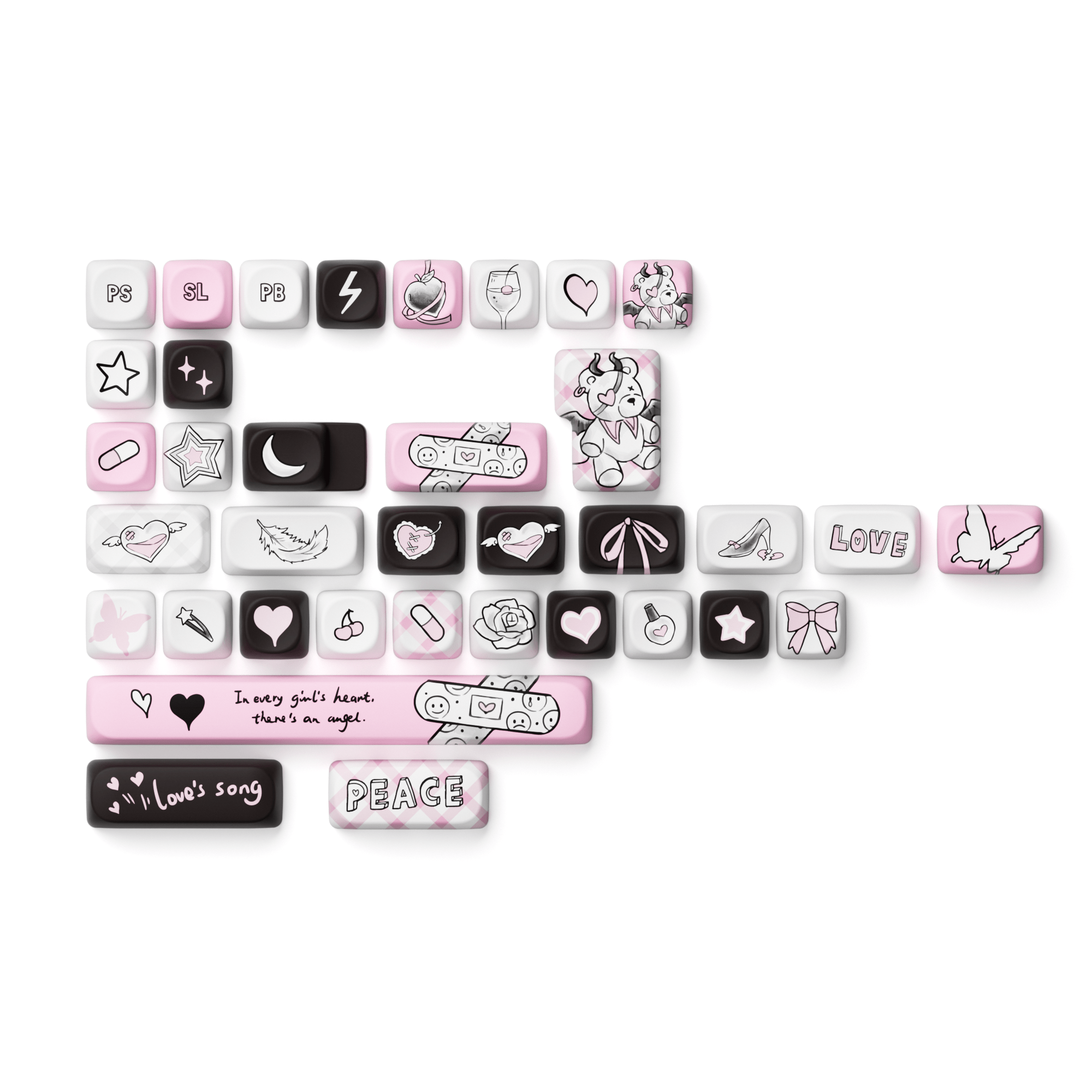 Akko Dark Angel Keycap Set (140-key)