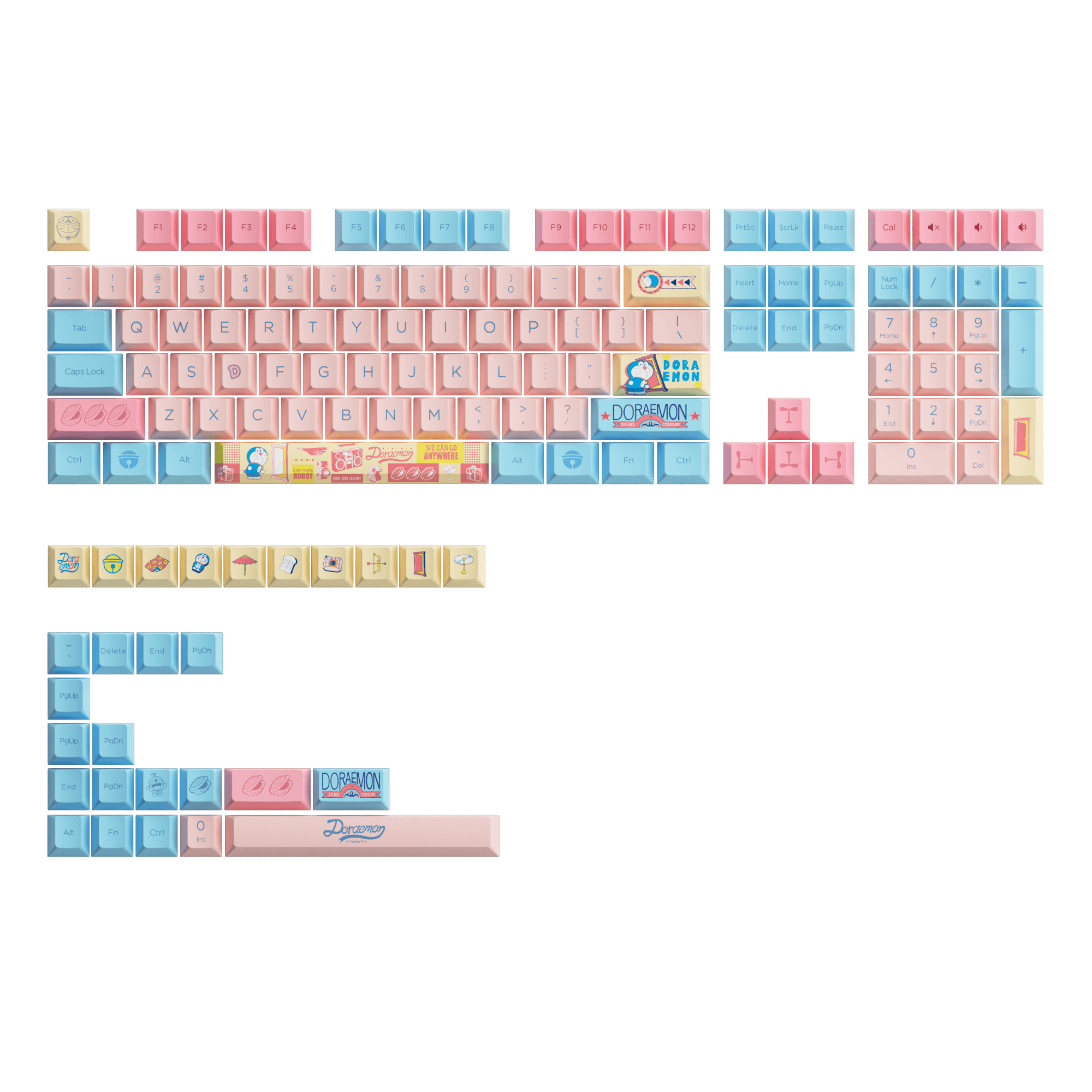 Akko Doraemon Macaron Keycap Set(136-key)