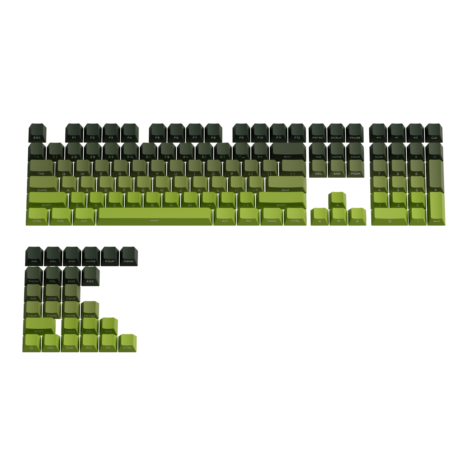 Forest Gradient Keycap Set Front View