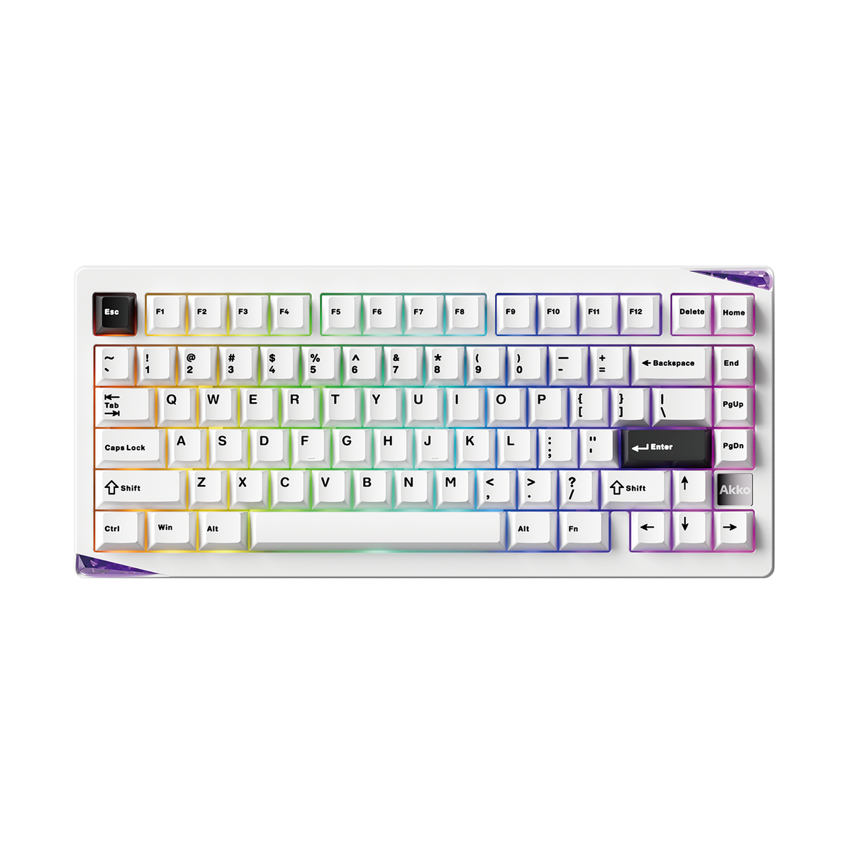 Akko Gem01 Custom Keyboard Black on White