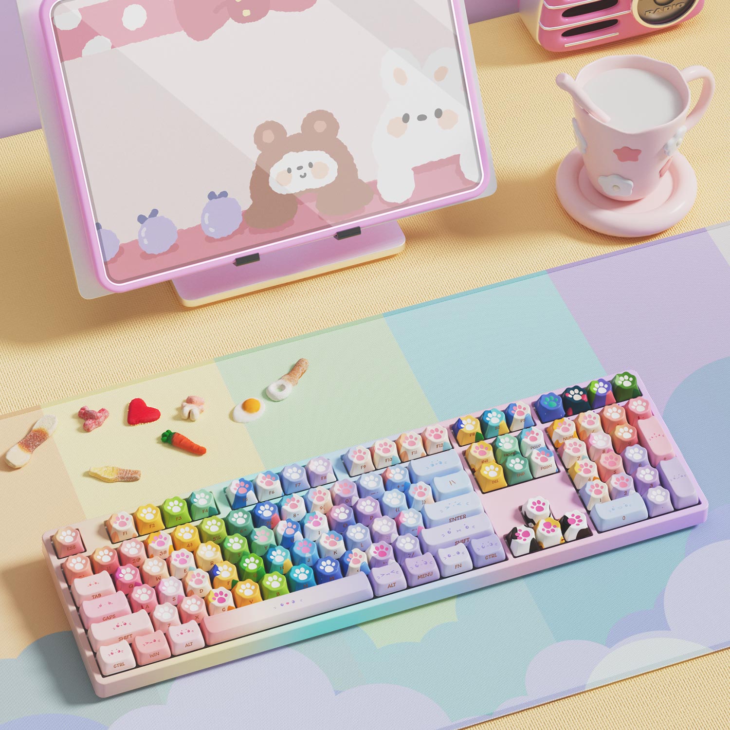 Akko Kitty Paws Keycap Set (142-key)