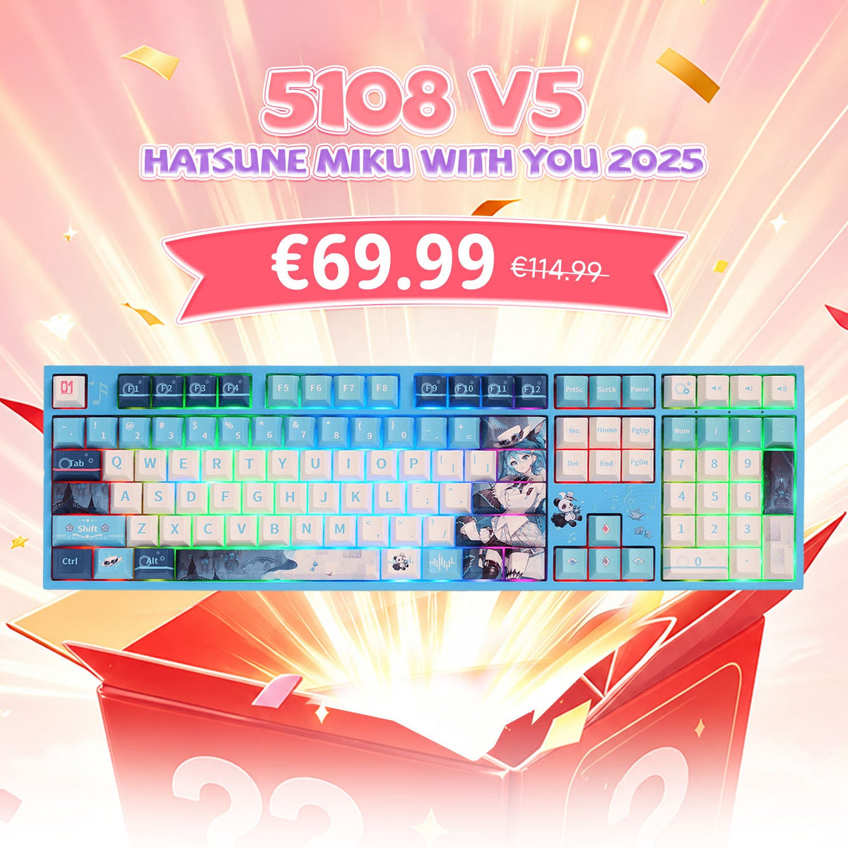 Akko's Mystery Box - Cute 100% Collab IP Keyboard