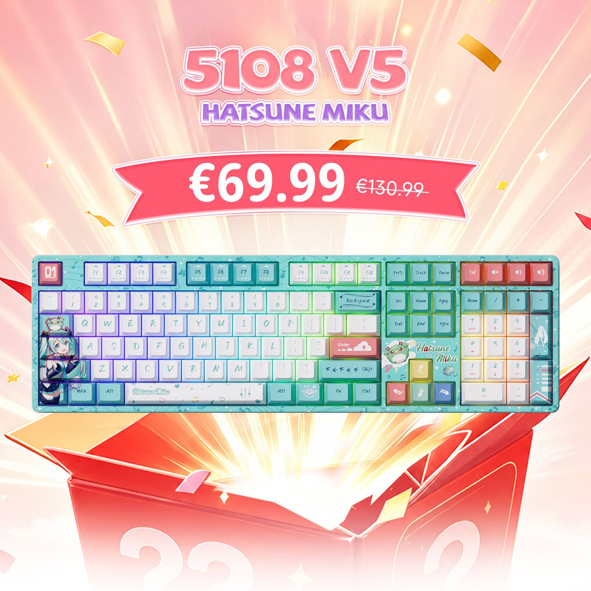 Akko's Mystery Box - Cute 100% Collab IP Keyboard