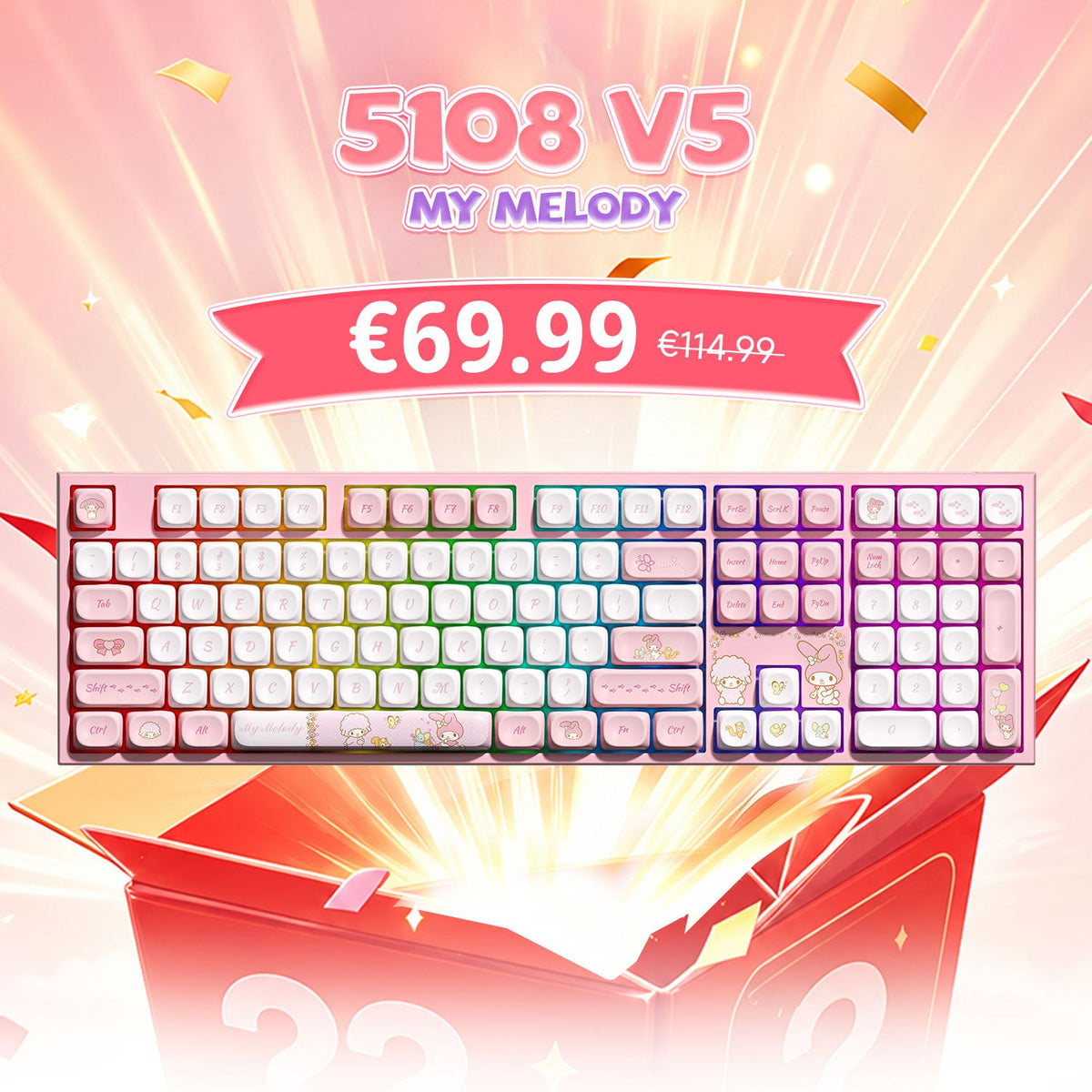 Akko's Mystery Box - Cute 100% Collab IP Keyboard