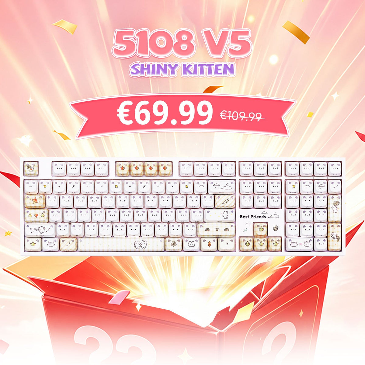 Akko's Mystery Box - Cute 100% Collab IP Keyboard