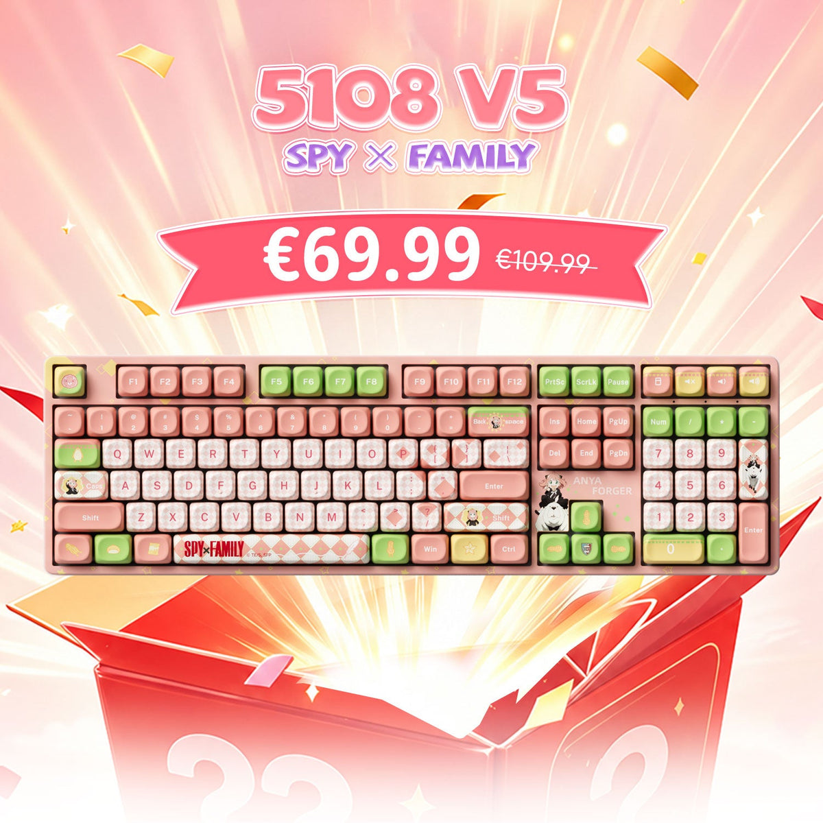 Akko's Mystery Box - Cute 100% Collab IP Keyboard