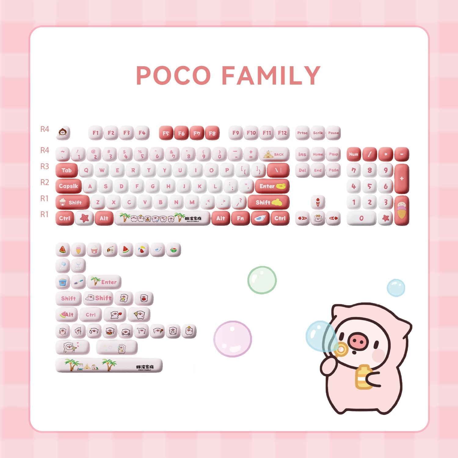 Akko POCO Pig Keycap Set (138-key)