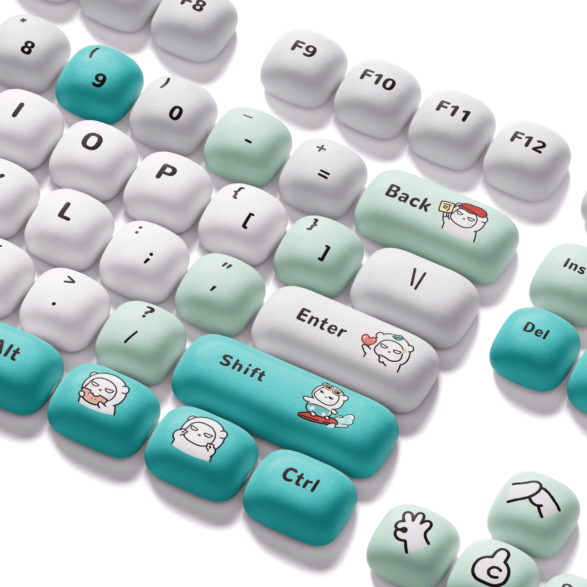 POCO Family - POCO Bear Keycap Set Right Section Key Details
