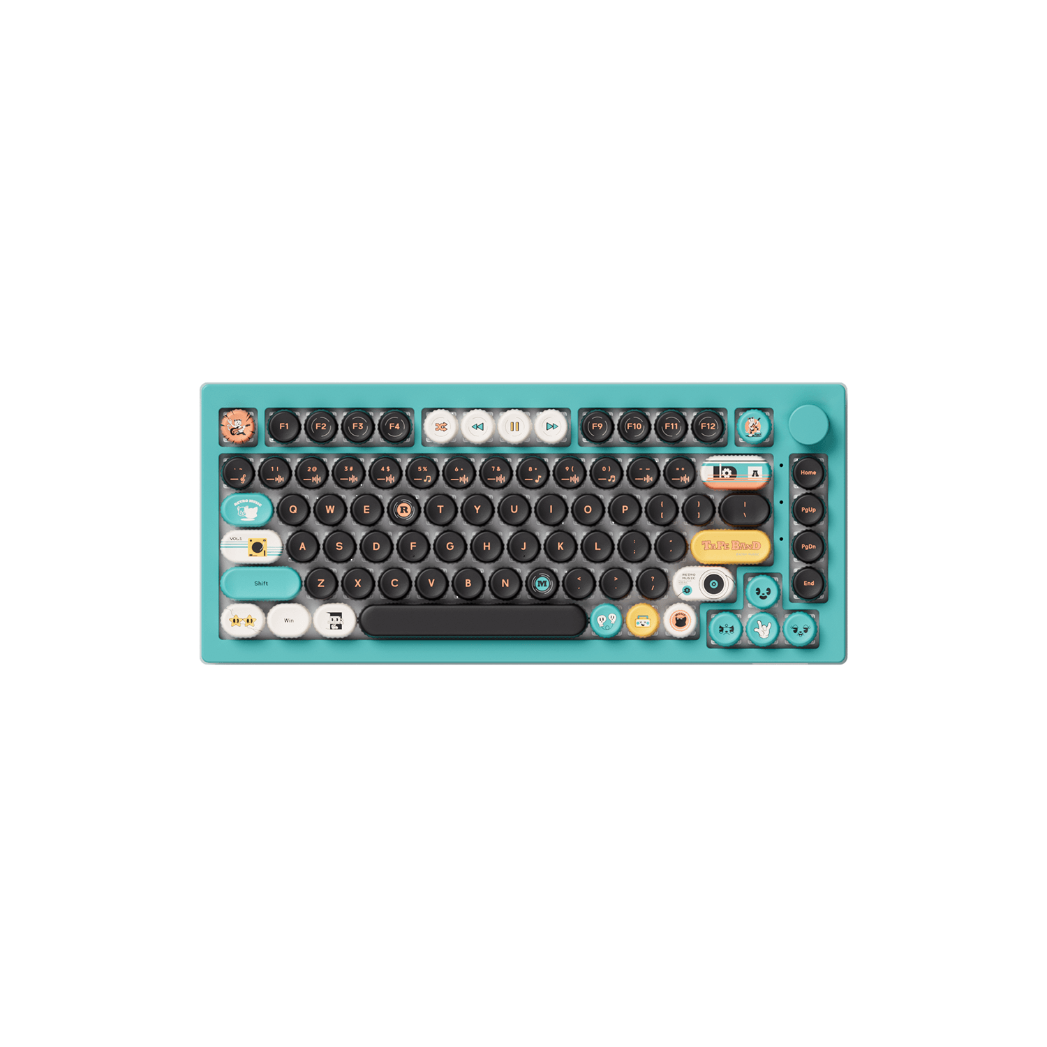 Akko Punk Cat BottleCap Keycaps Set 75 Keyboard