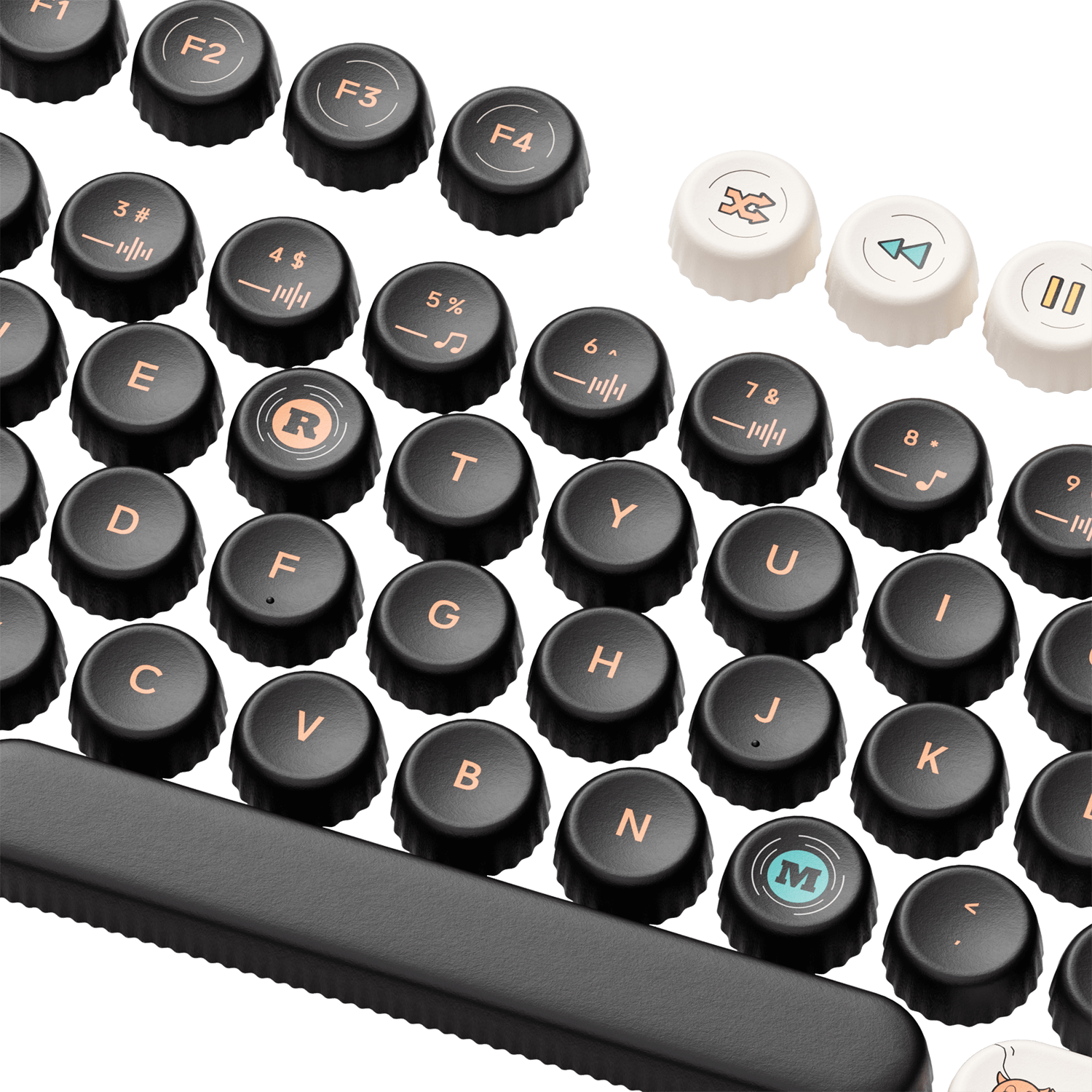 Akko Punk Cat BottleCap Keycaps Set Details