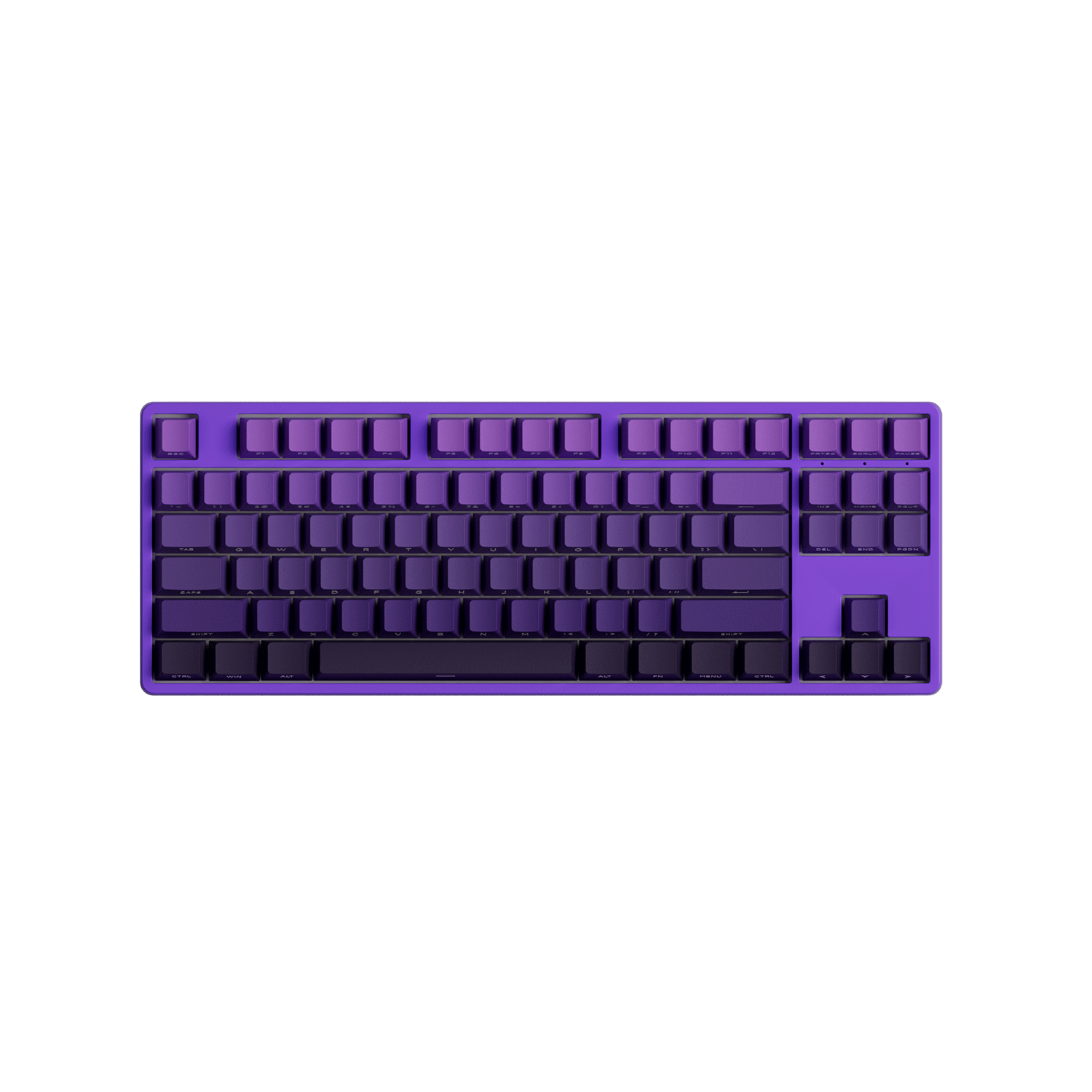 Purple Gradient Keycap Set Install on the TKL Keyboard