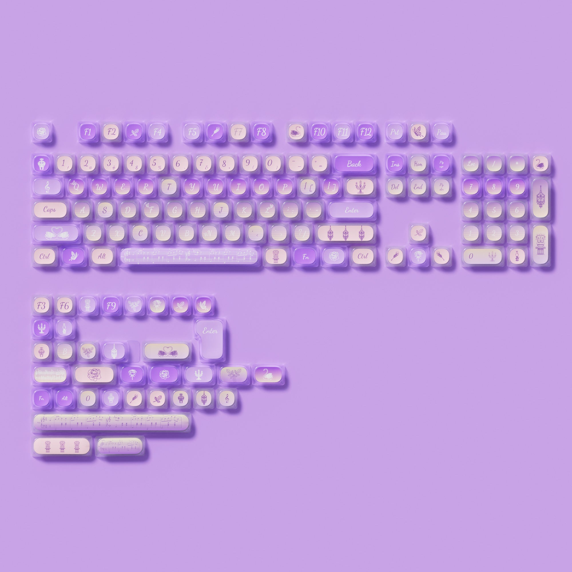 Akko Swan Sonata Pudding Keycap Set (140-key)