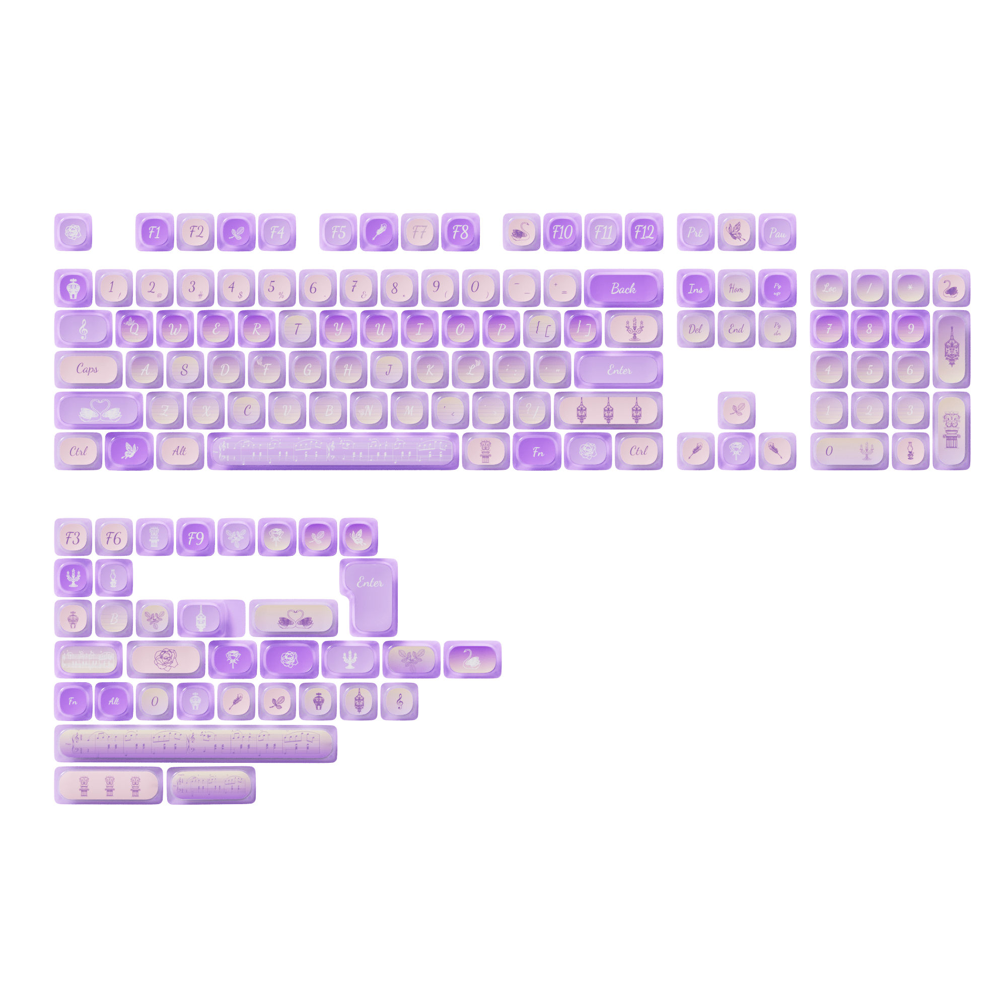 Akko Swan Sonata Pudding Keycap Set (140-key)