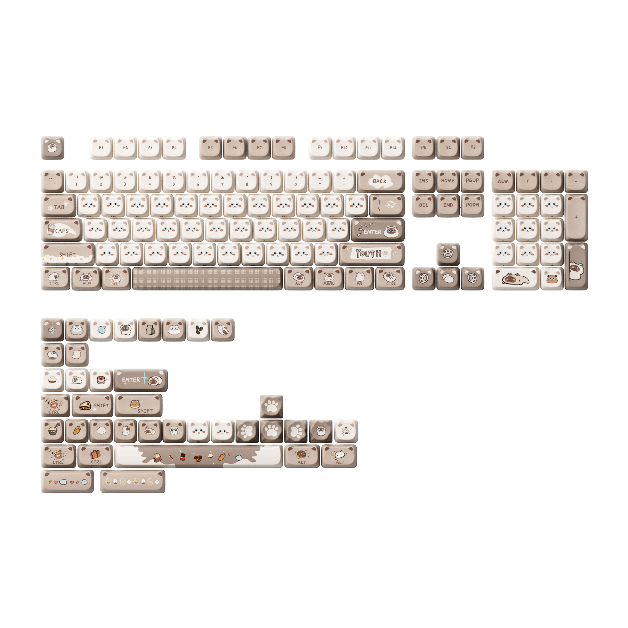 Akko Siamese Cat Keycap Set (142-key)