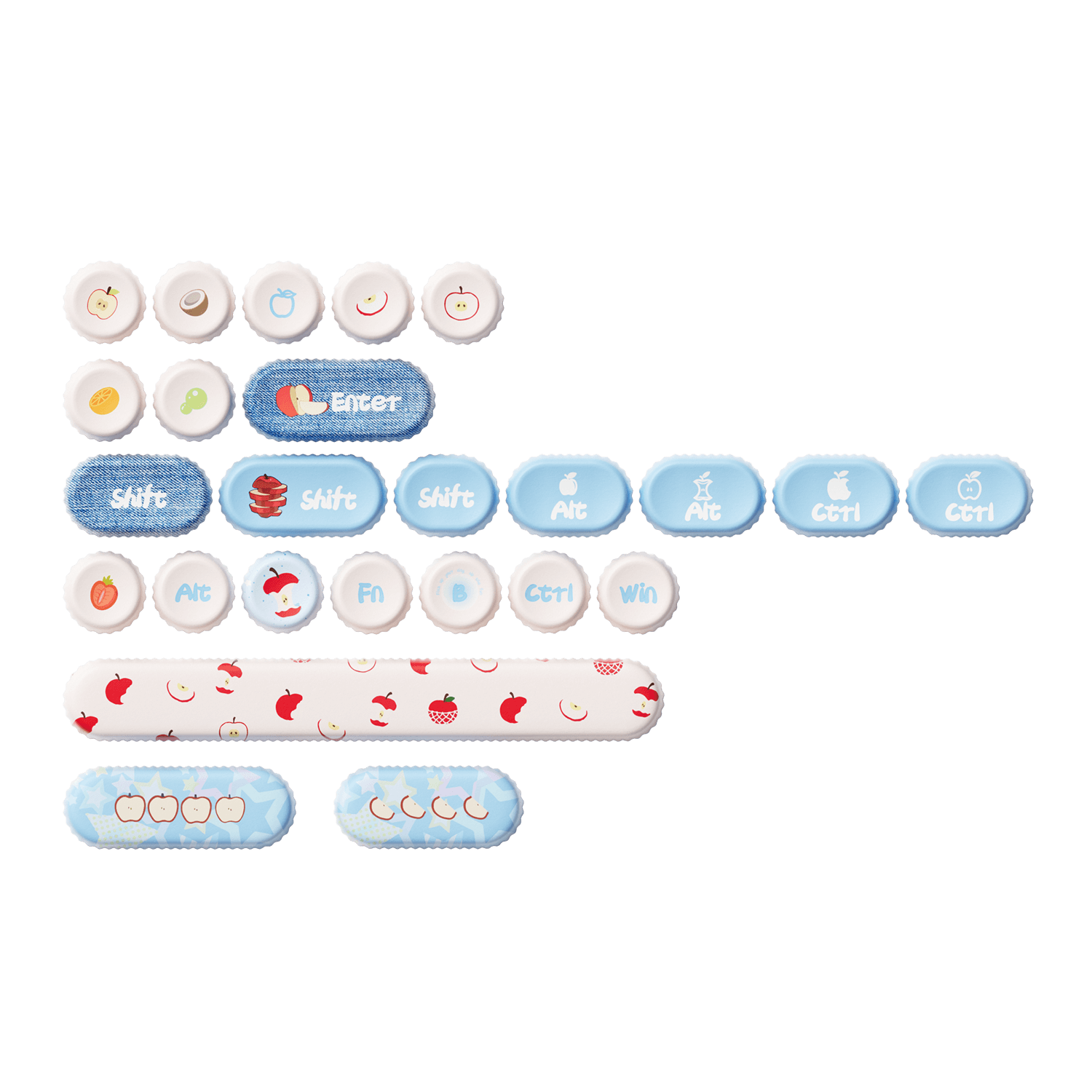Akko Apple Wave BottleCap Keycaps Set (131-key)