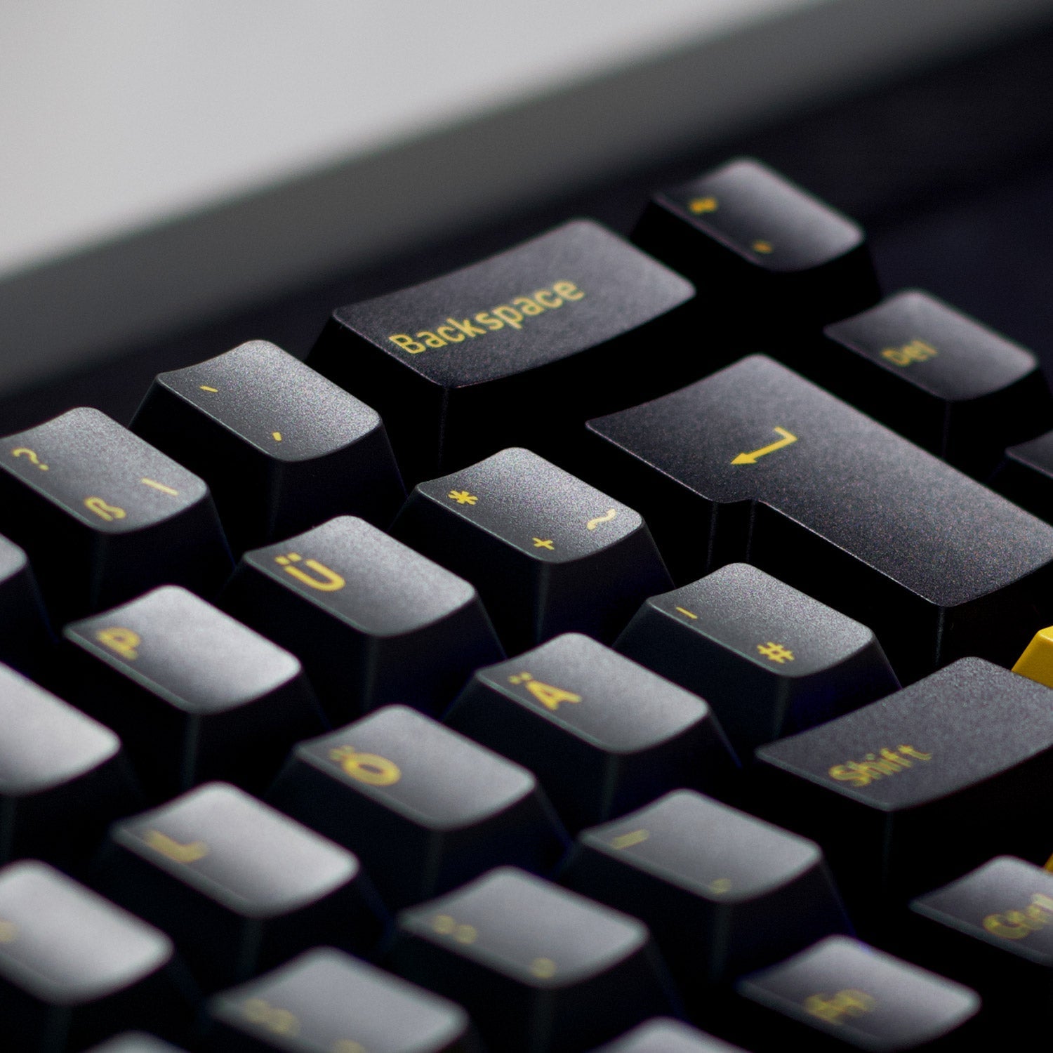 Black & Gold ISO DE Keycap Set (69-key) Install on the Keyboard Cherry Profile