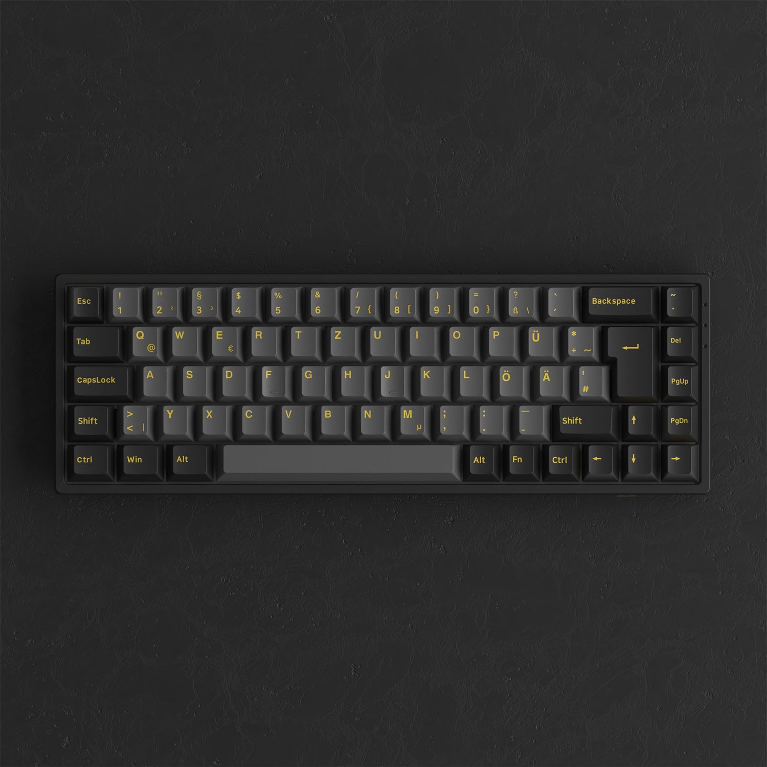 Black & Gold ISO DE Keycap Set (69-key) Install on the Keyboard