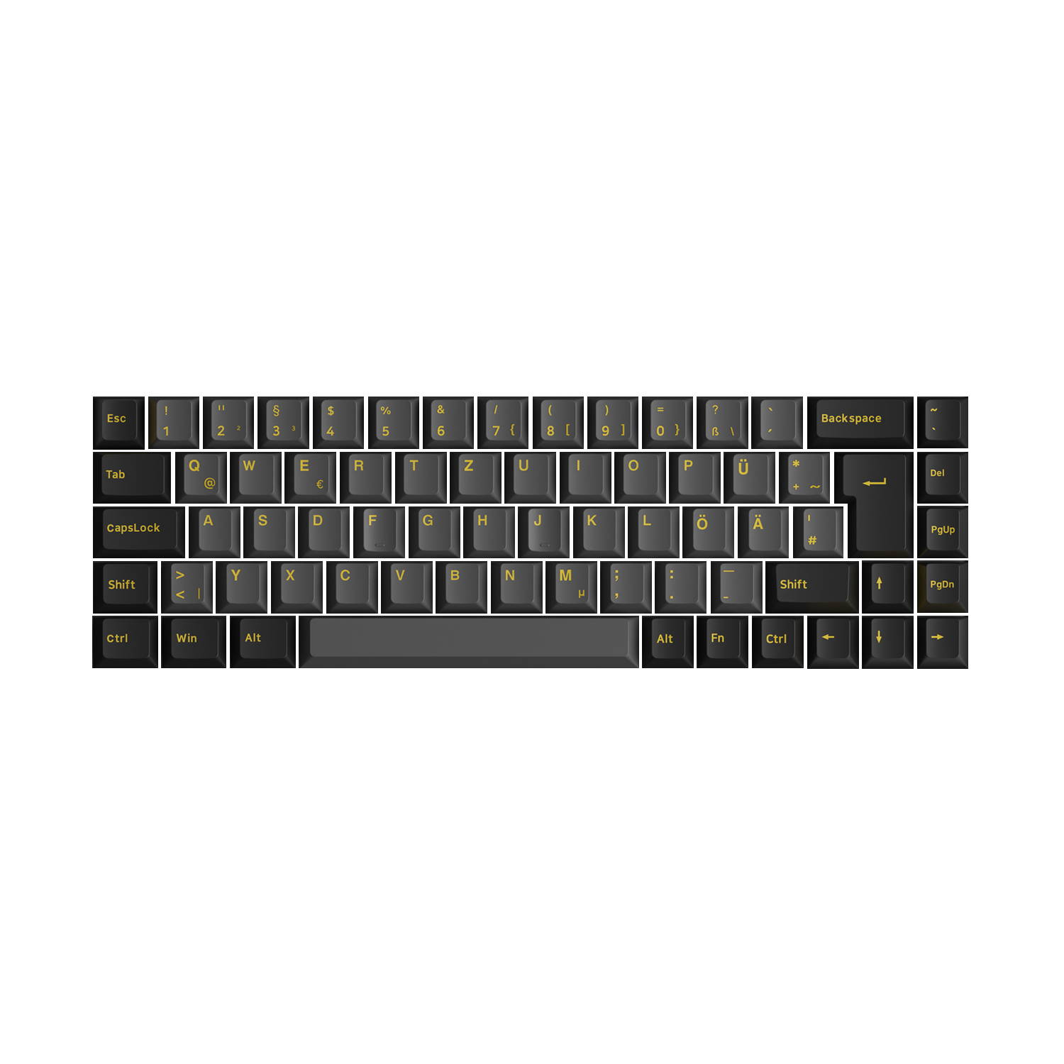 Black & Gold ISO DE Keycap Set (69-key)