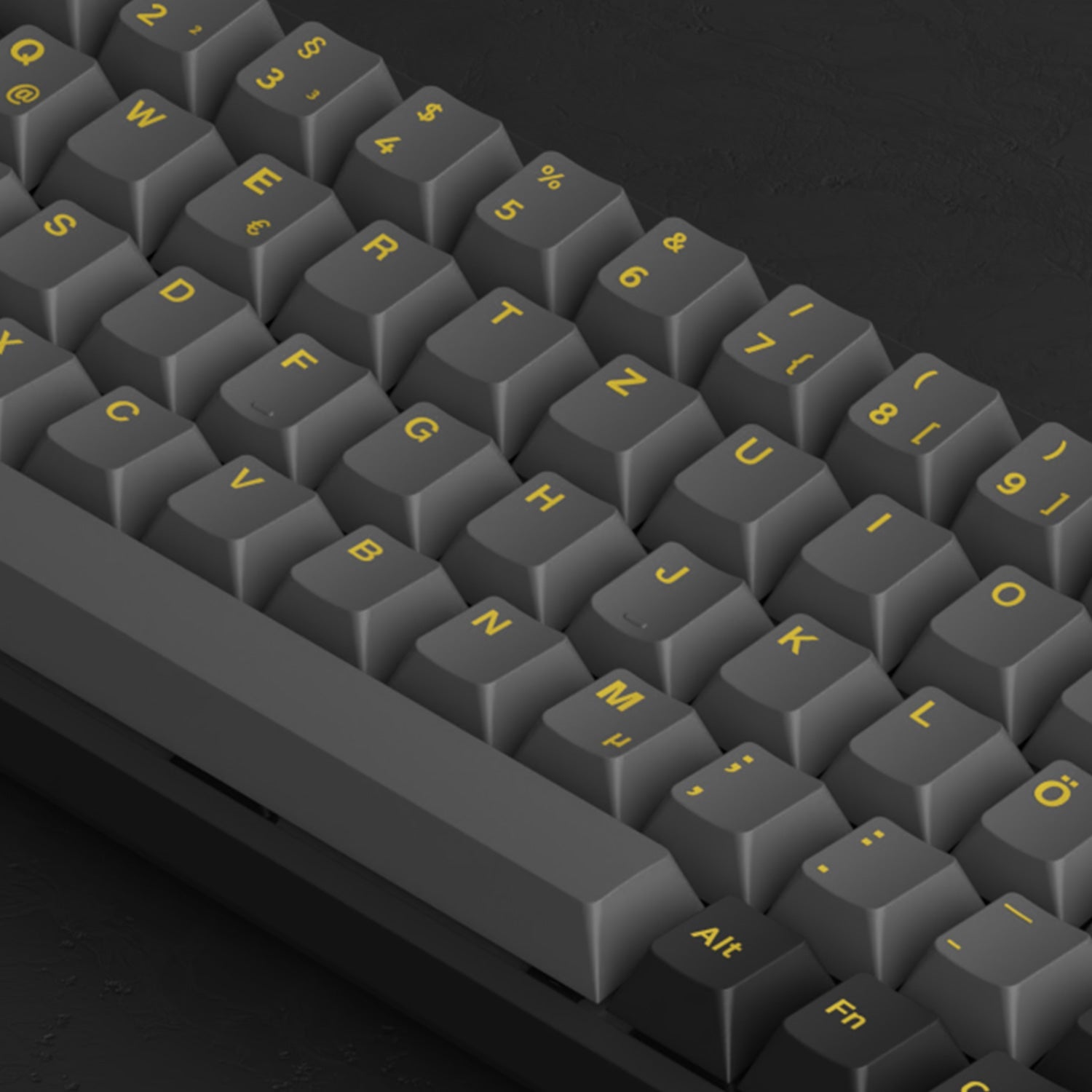 Black & Gold ISO Nordic Keycap Set (76-key) install on the Keyboard Details