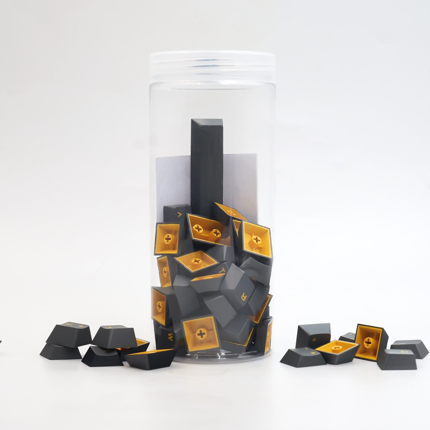 Black & Gold ISO Nordic Keycap Set (76-key) in the Jar Details