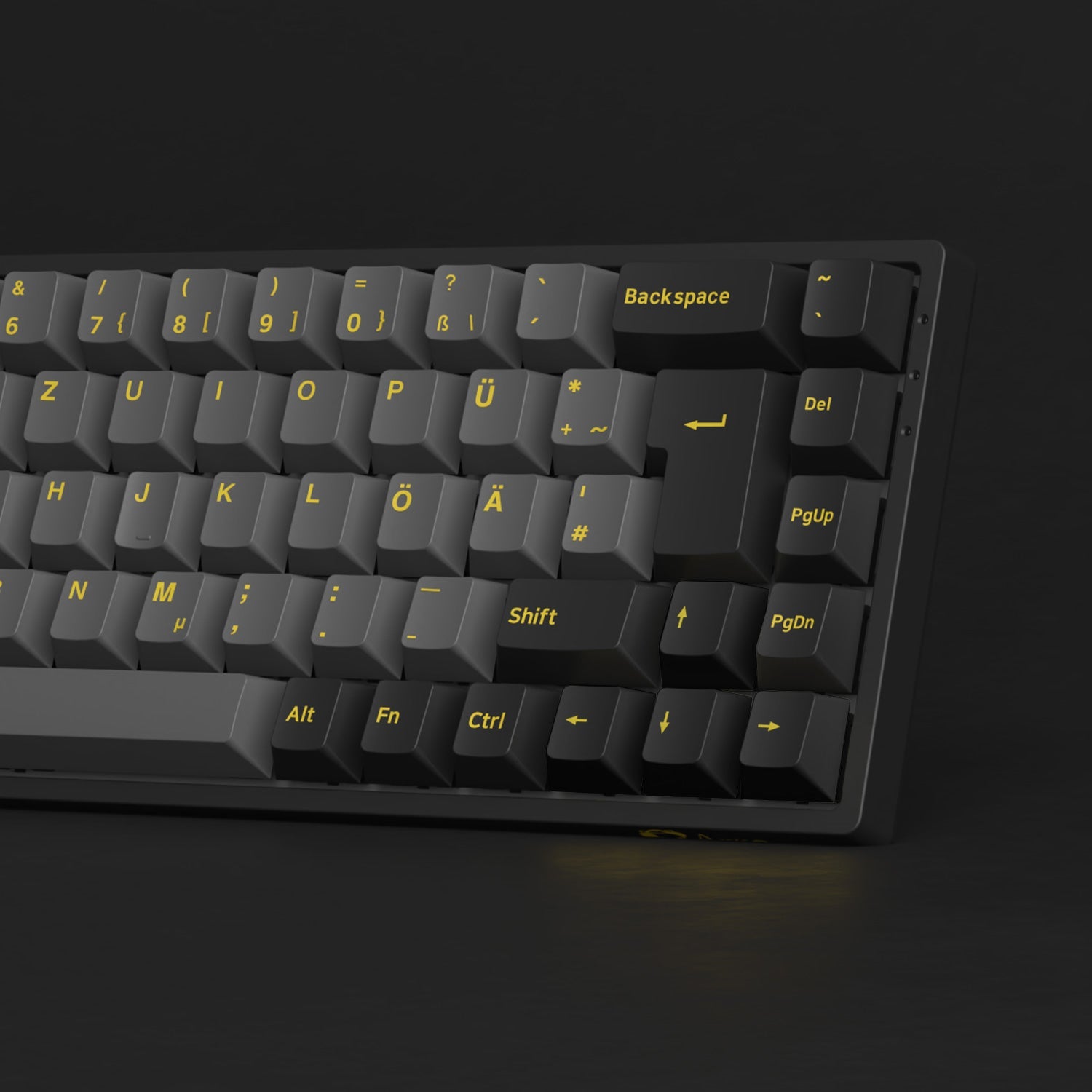 Black & Gold ISO Nordic Keycap Set (76-key) install on the Keyboard Right Details