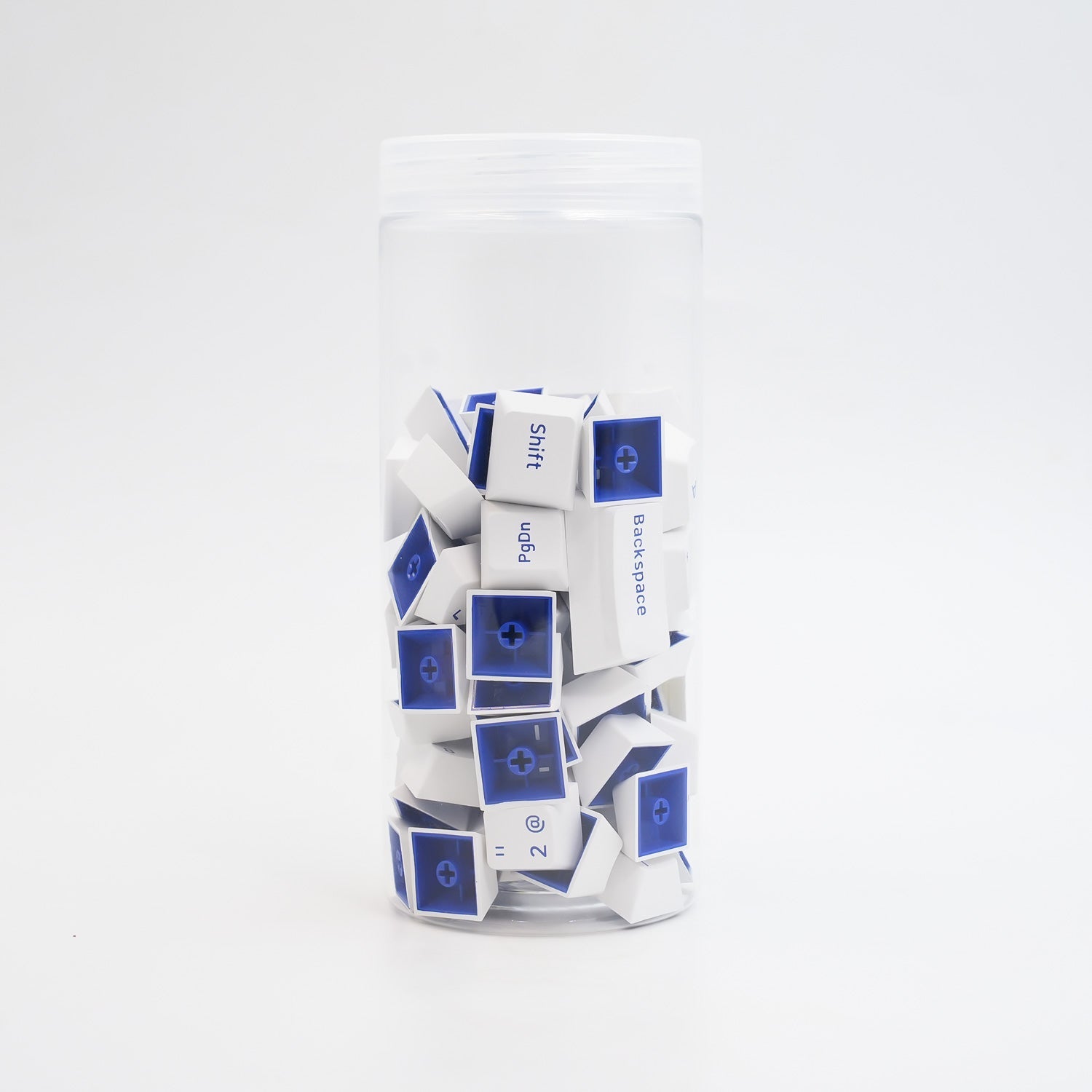 Blue on White ISO Nordic Keycap Set (76-key) Details in the Jar