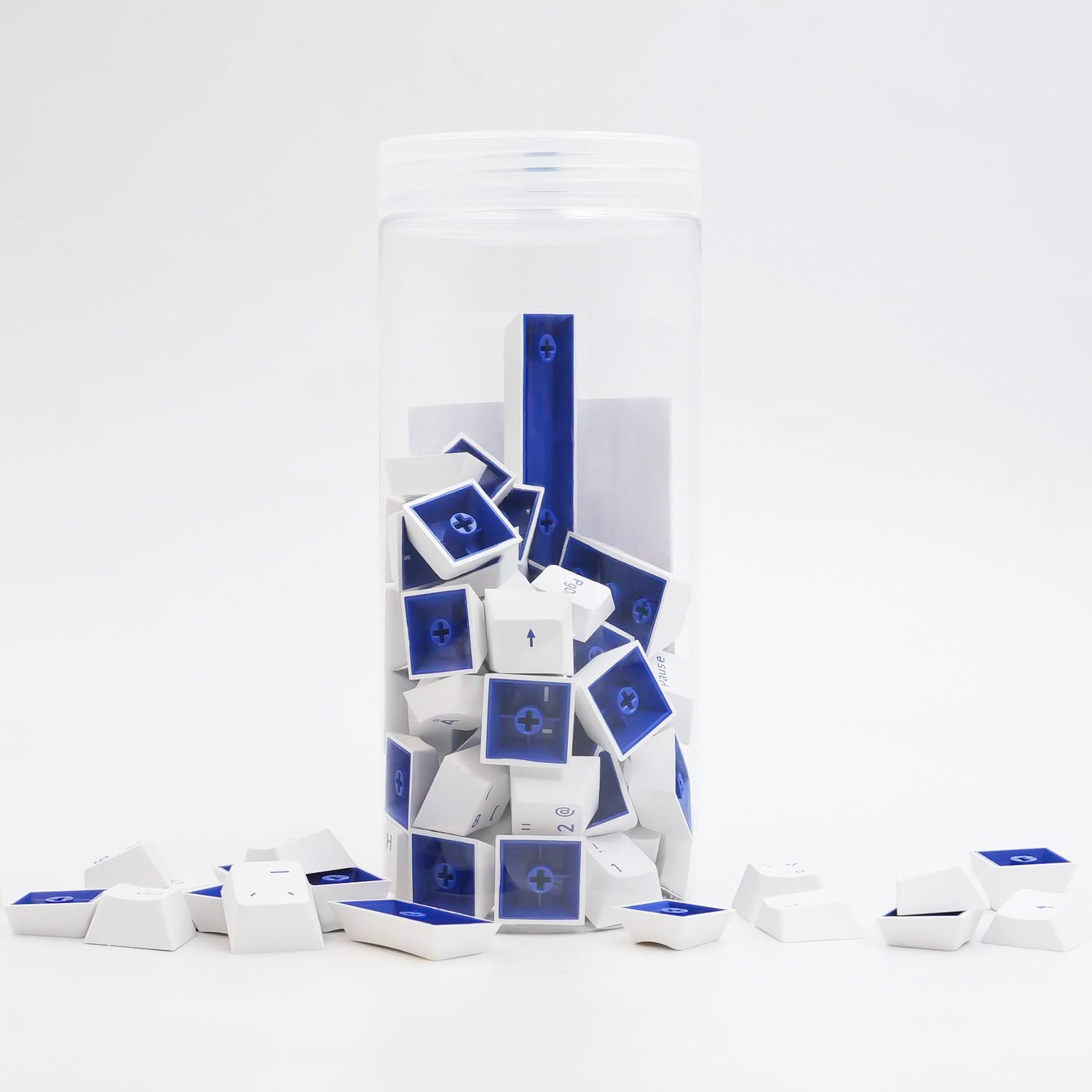 Blue on White ISO Nordic Keycap Set (76-key) Details in the Jar Details