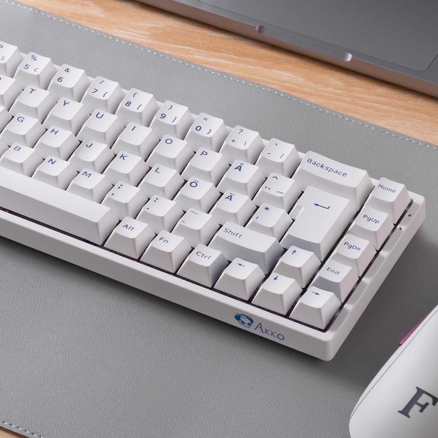 Blue on White ISO Nordic Keycap Set (76-key) Install on the Keyboard Right Details