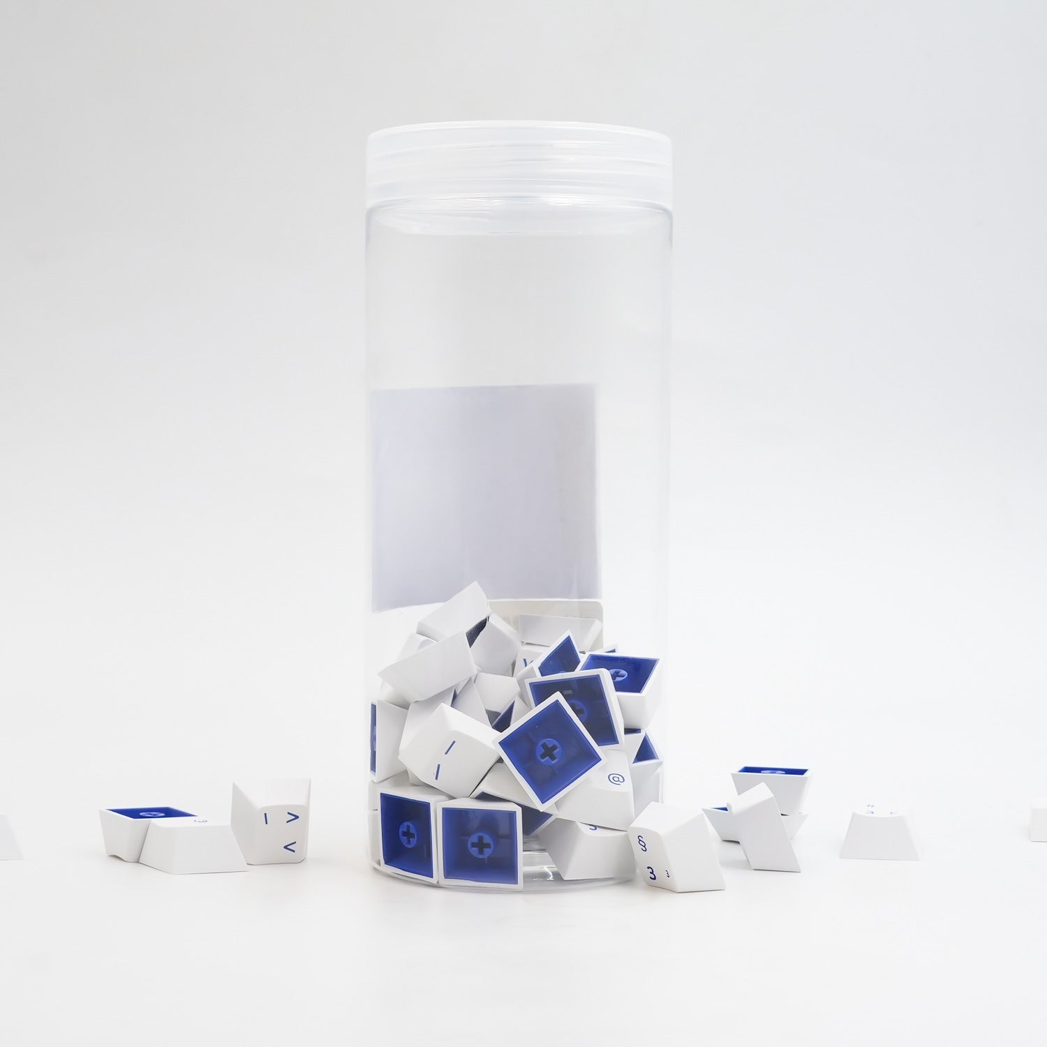 Blue on White ISO Nordic Keycap Set in the Jar Details
