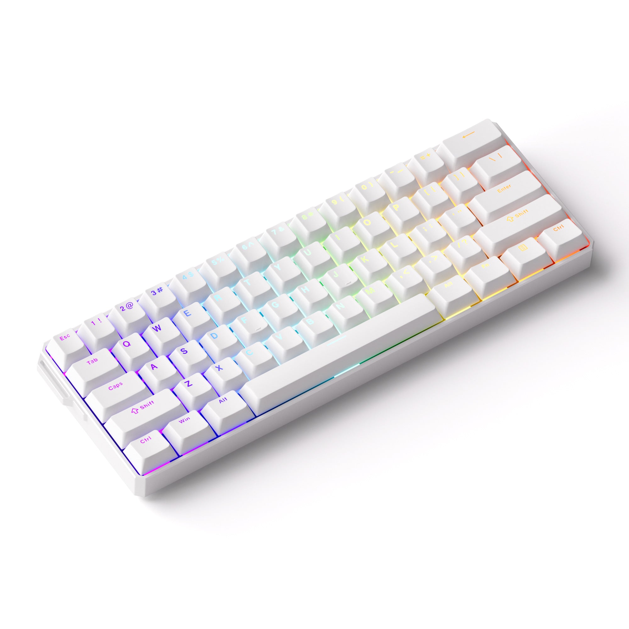 FUN60 Ultra White TMR/HE Magentic Keyboard Side