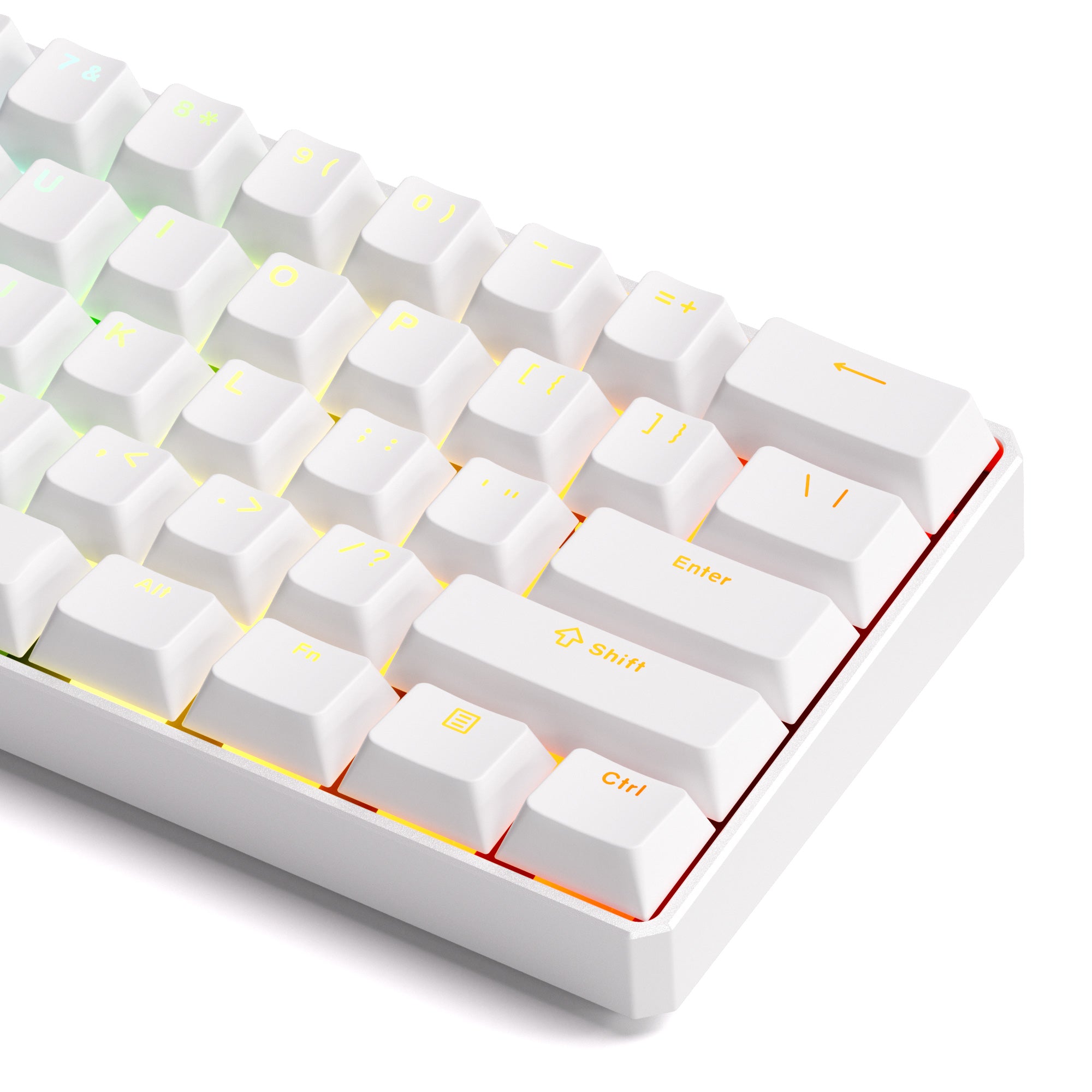 FUN60 Ultra White TMR/HE Magentic Keyboard Keycaps RGB