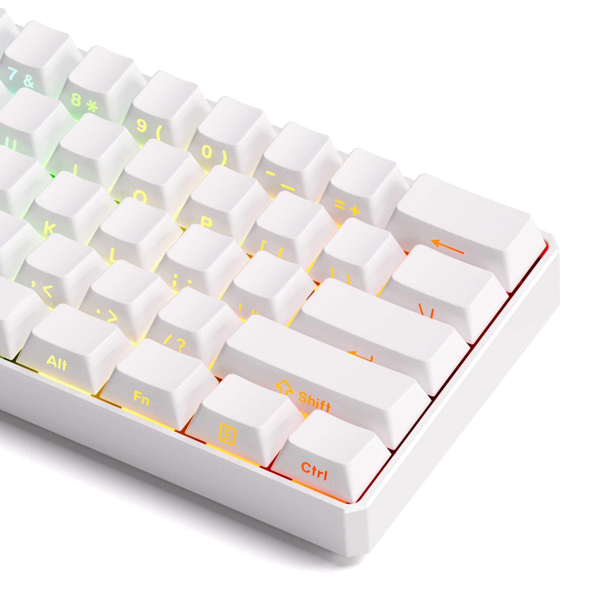 FUN60 Ultra White TMR/HE Magentic Keyboard Side Printed Keycaps