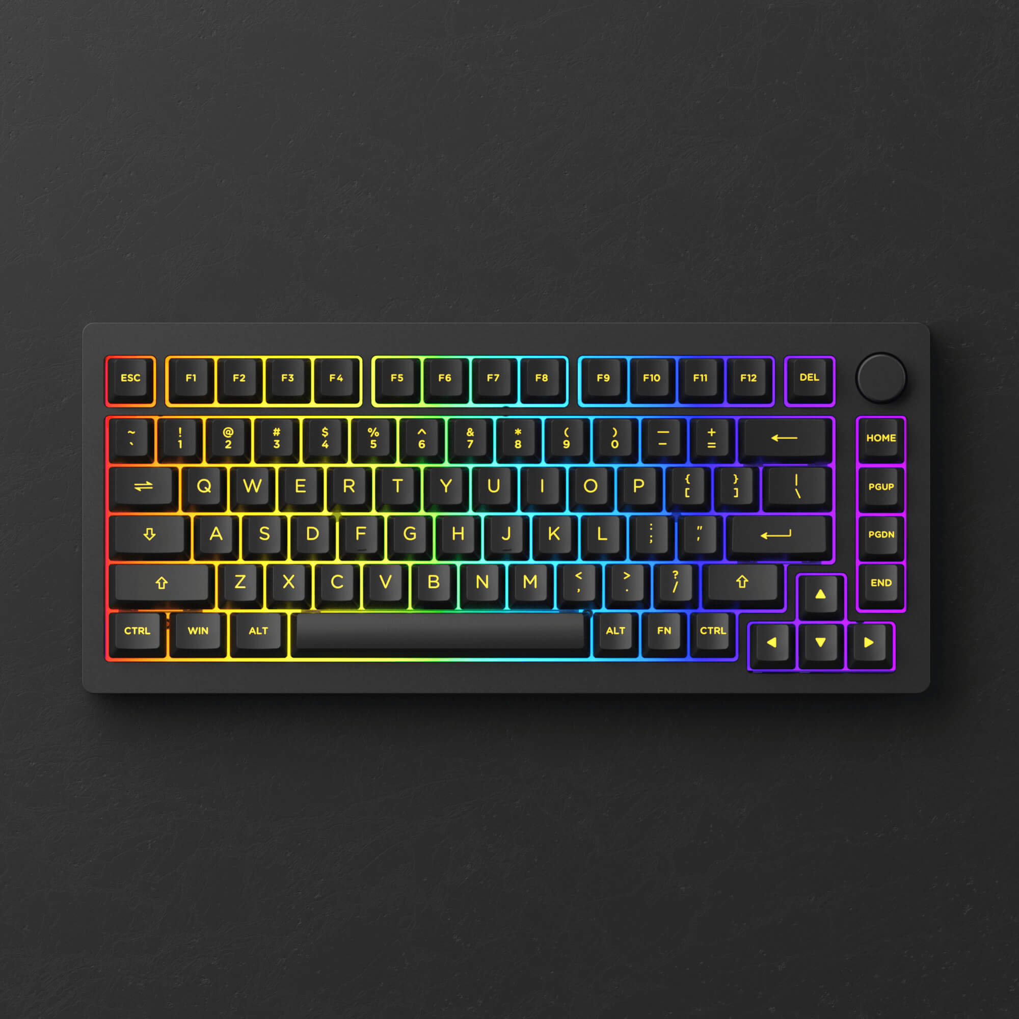 black rgb monsgeek m1w aluminum mechanical keyboard