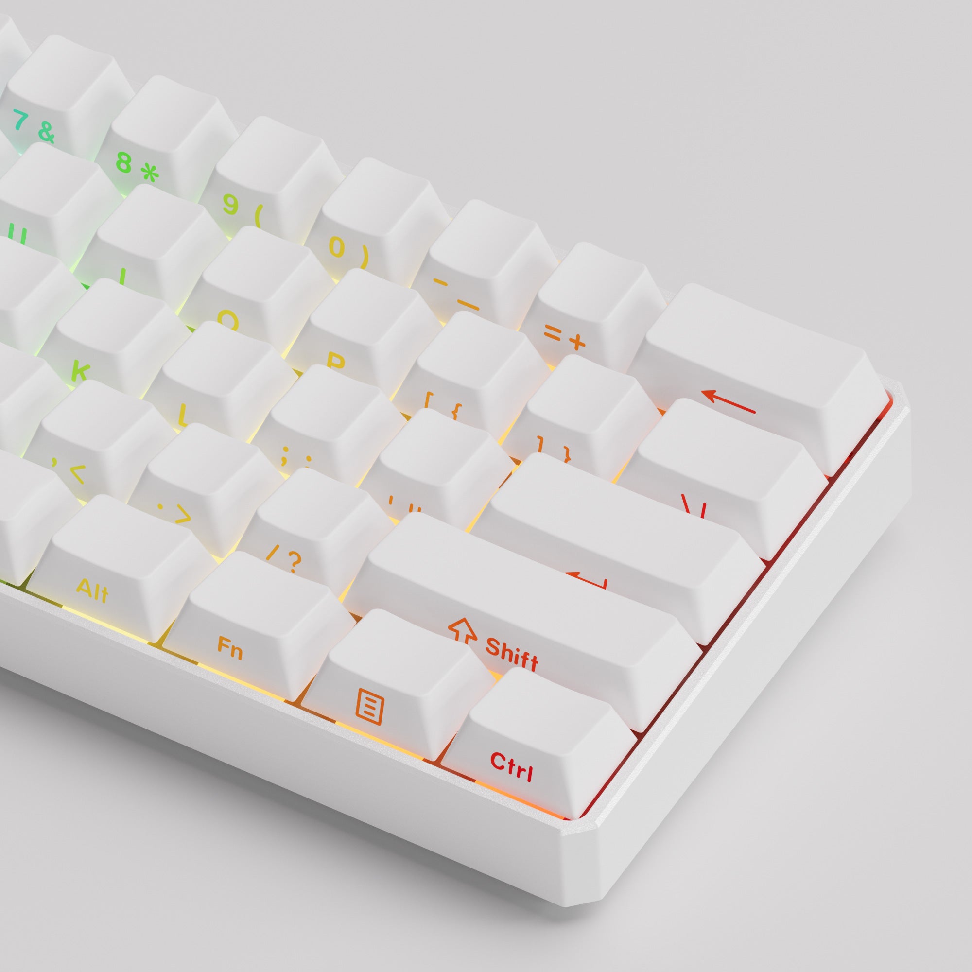 FUN60 Ultra White TMR/HE Magentic Keyboard Side Printed Keycaps RGB