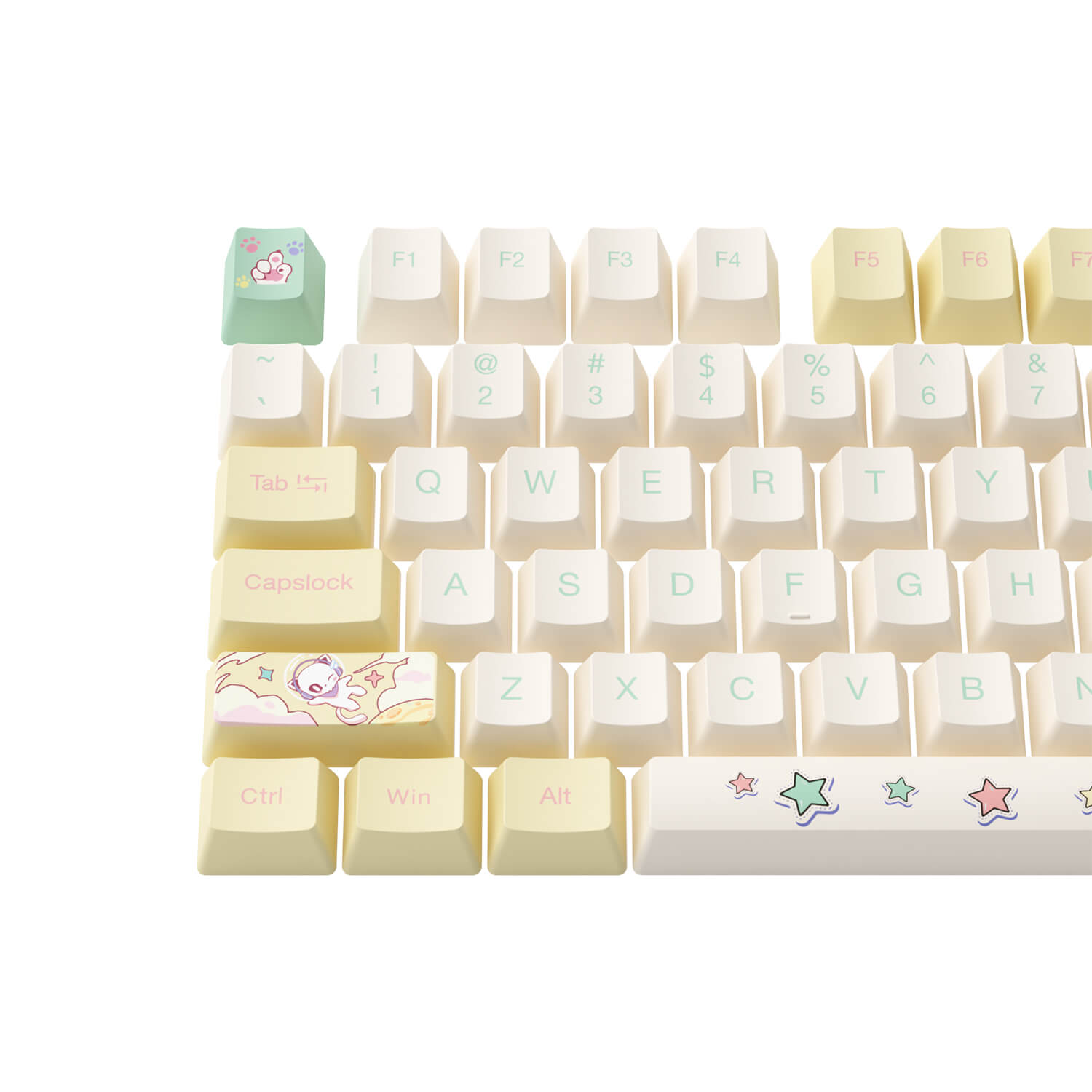 yellow pbt keycaps of monsgeek m1w aluminum mechanical keyboards