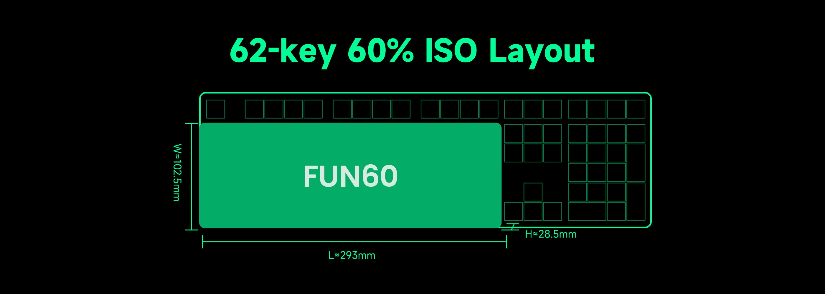 FUN60 Ultra ISO HE Magnetic Keyboard 60% Layout