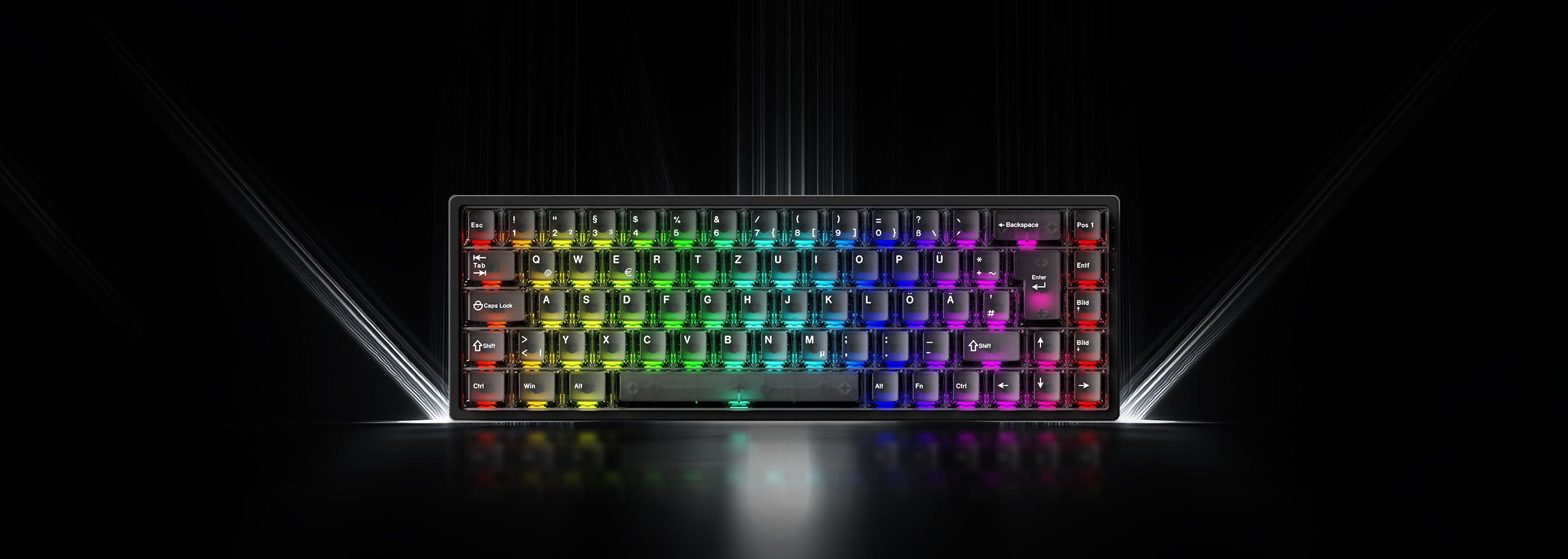 Monsgeek FUN68 ISO HE Keyboard with RGB on