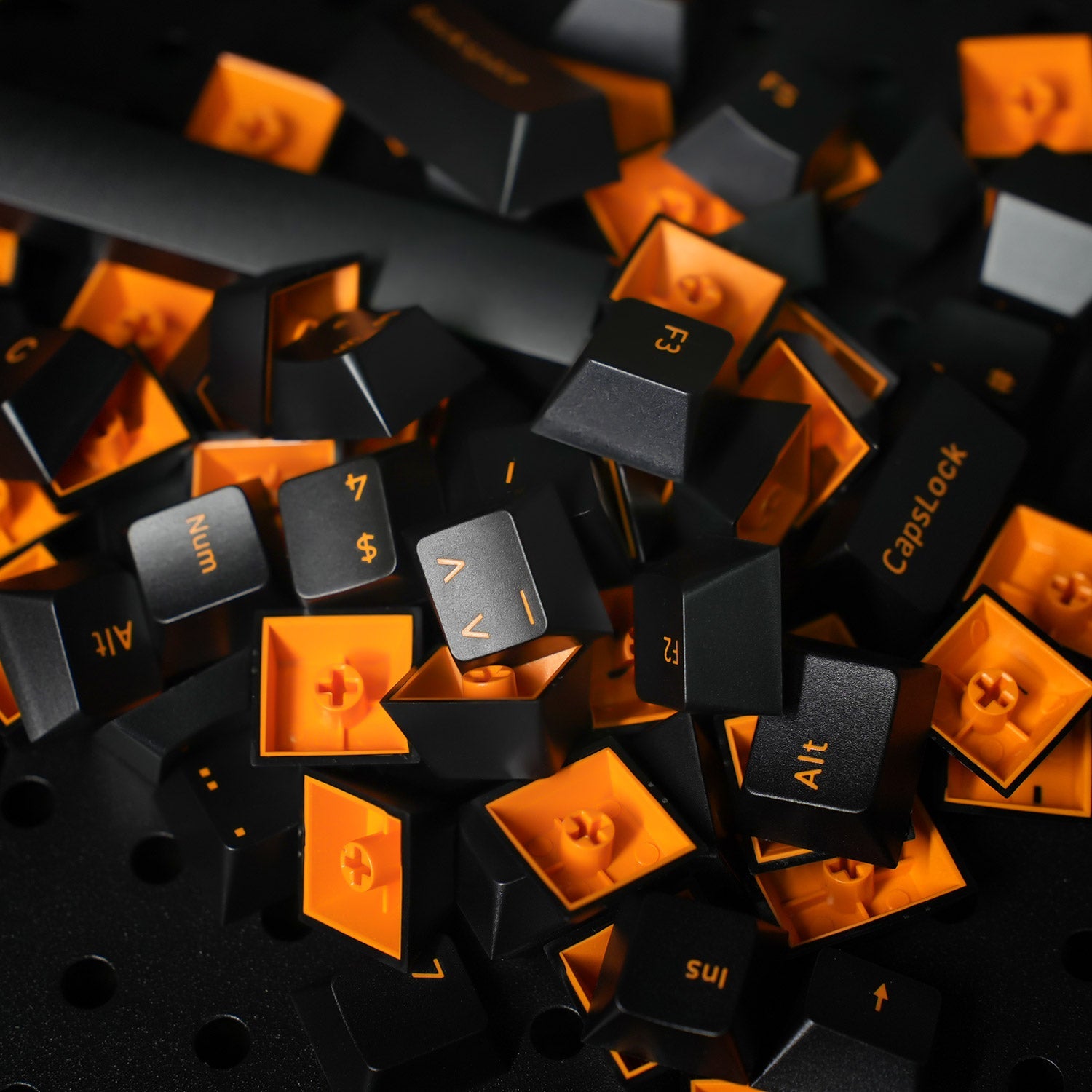 Orange on Black ISO DE Keycap Set 99 Keys Details