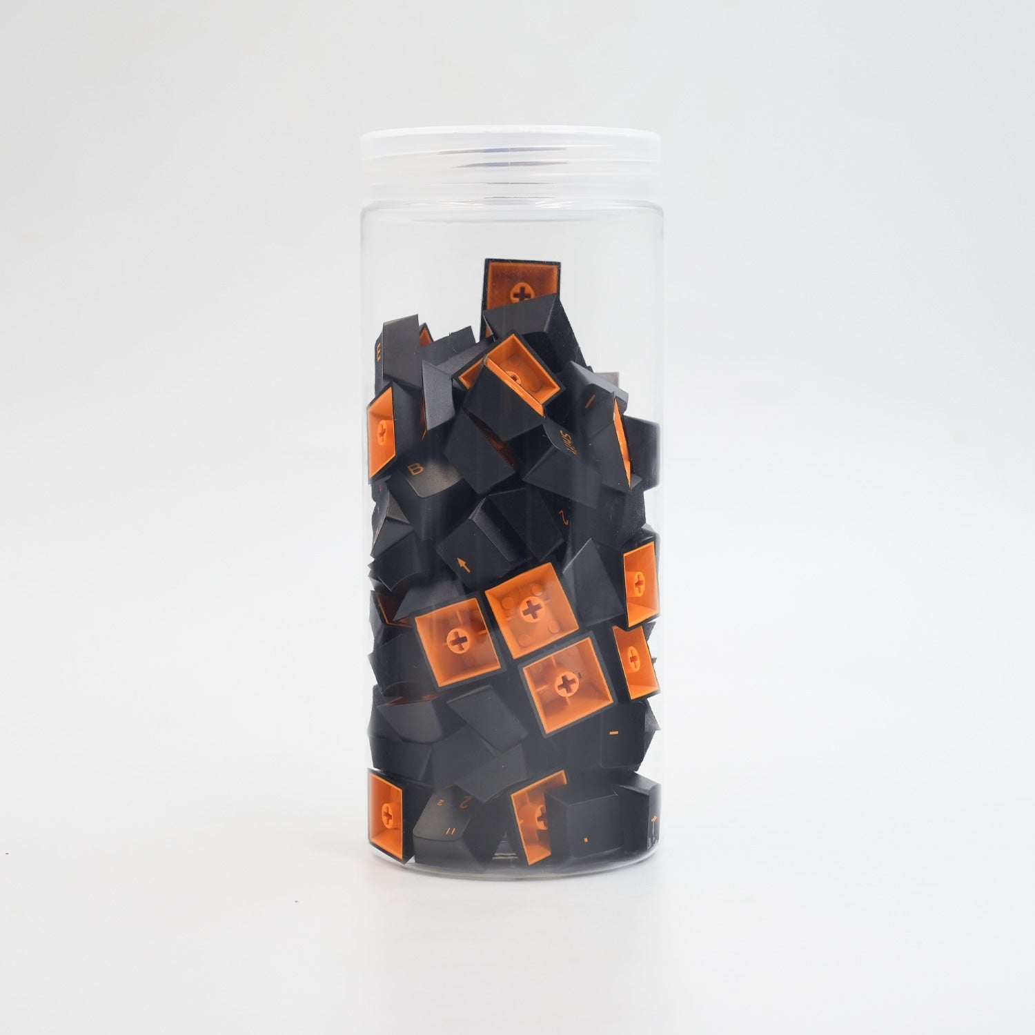 Orange on Black ISO DE Keycap Set 99 Keys in the Jar