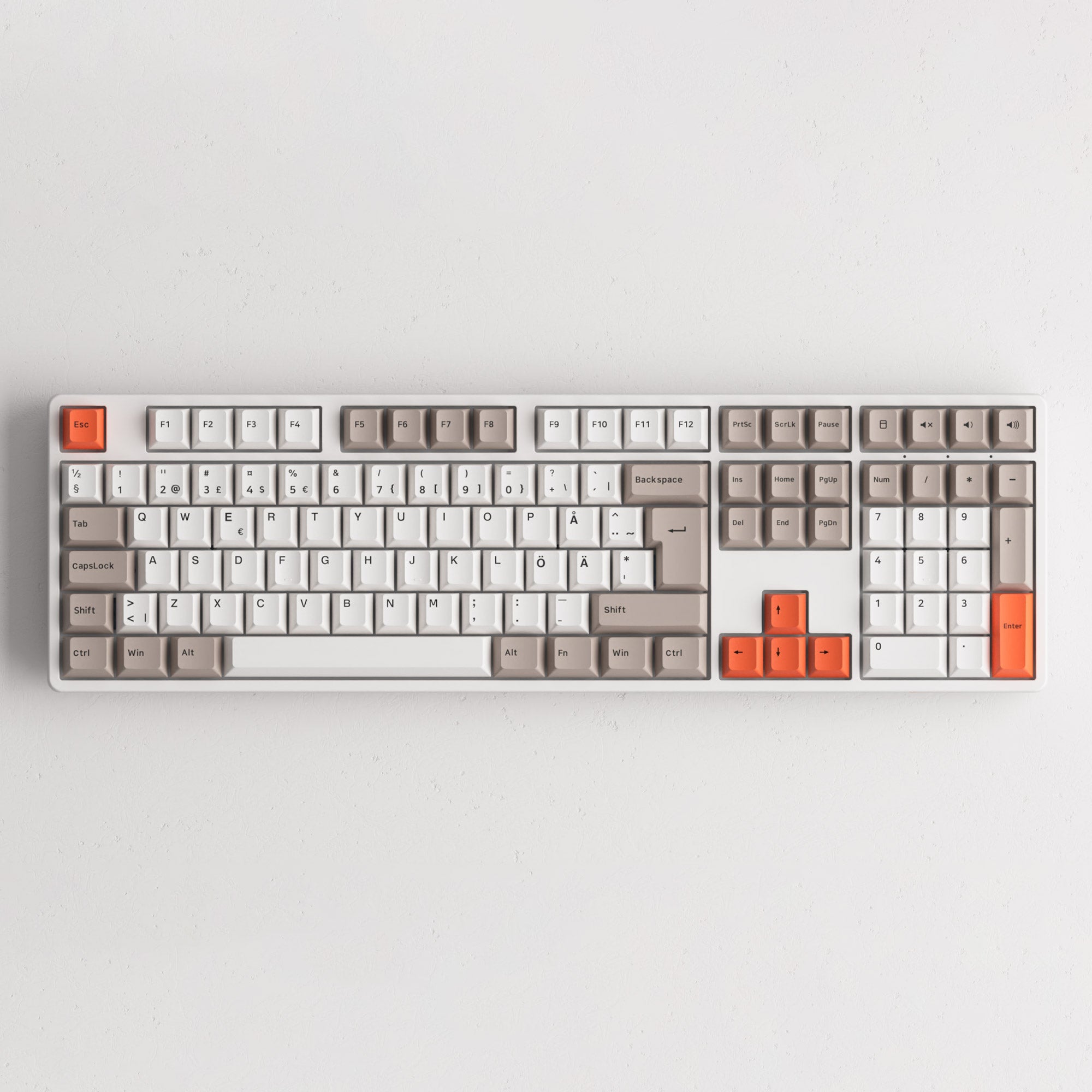 Steam Engine ISO Nordic Keycap Set (109-key) on the keyboard