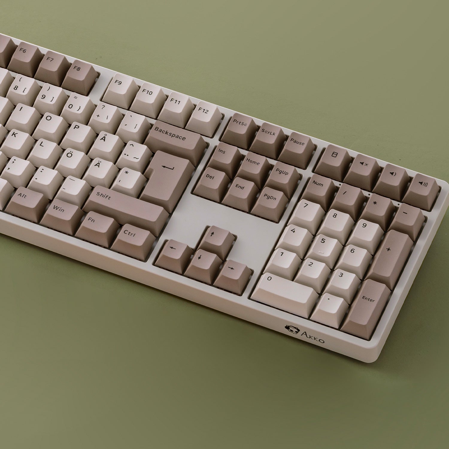 Akko Steam Engine ISO Keycap Set Details Installed on the Keyboard