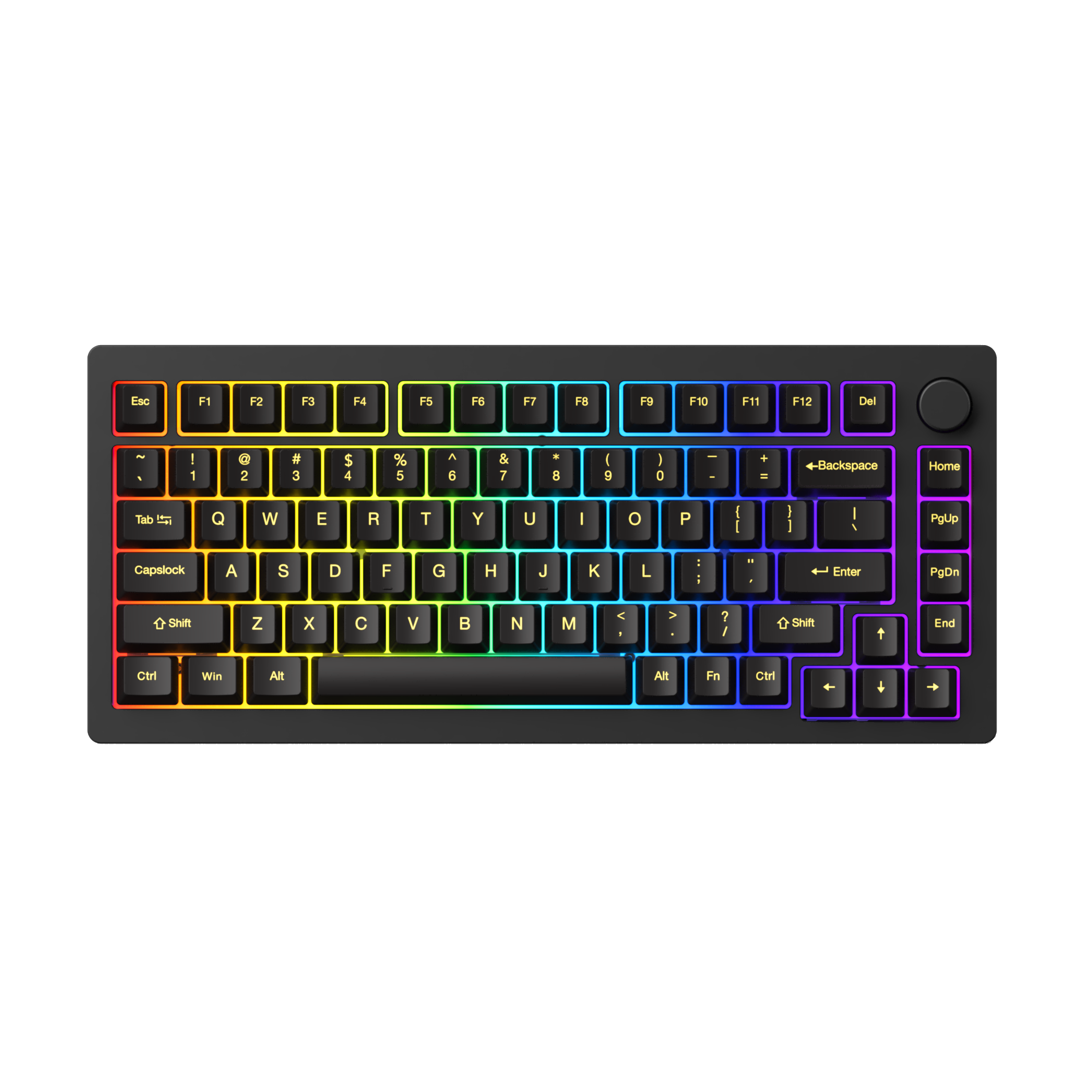 black rgb monsgeek m1w aluminum mechanical keyboard
