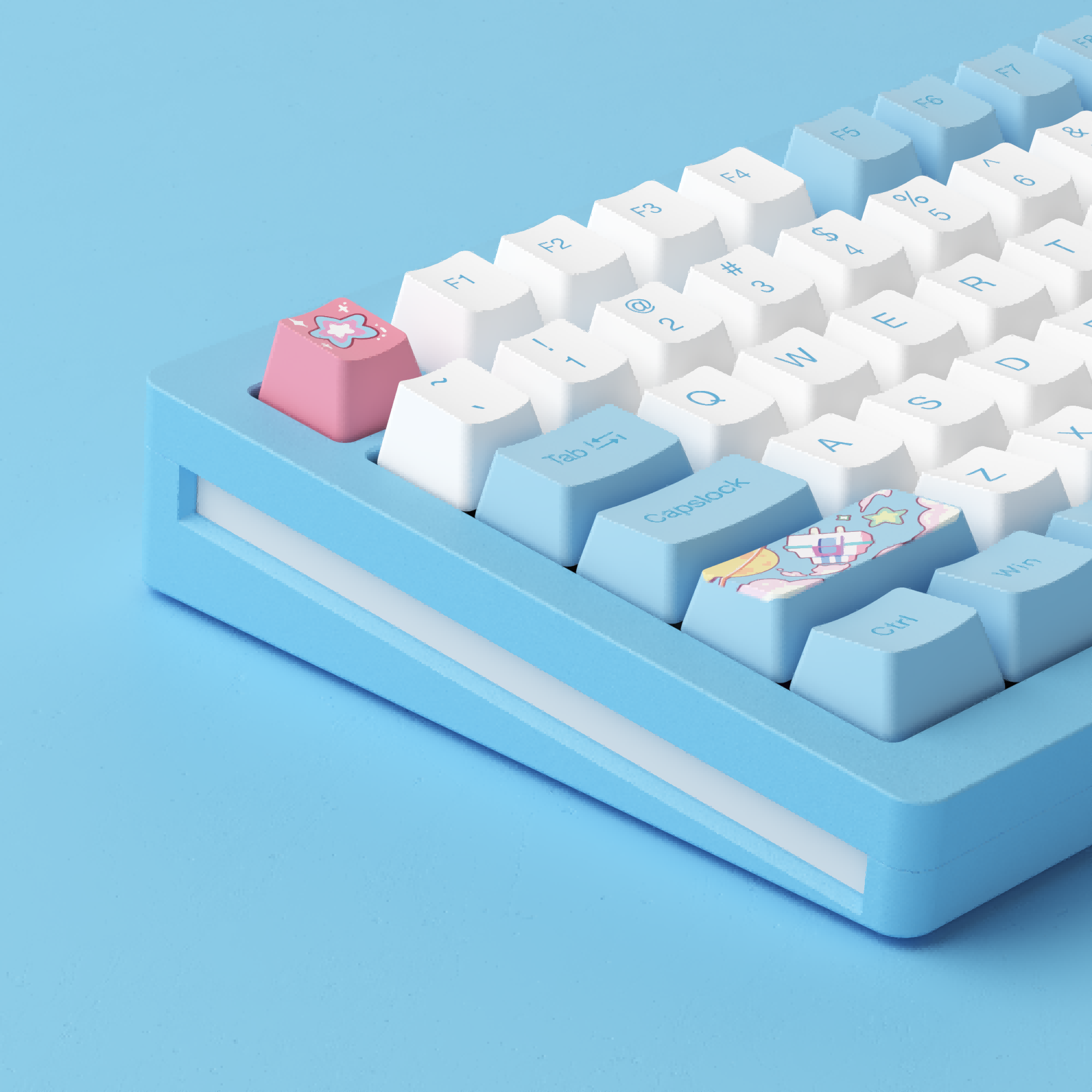side of blue monsgeek m1w aluminum mechanical keyboard