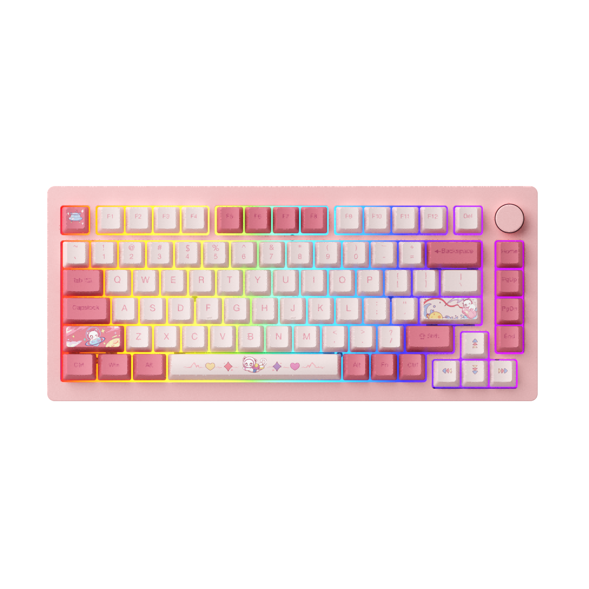 pink rgb monsgeek m1w aluminum mechanical keyboard