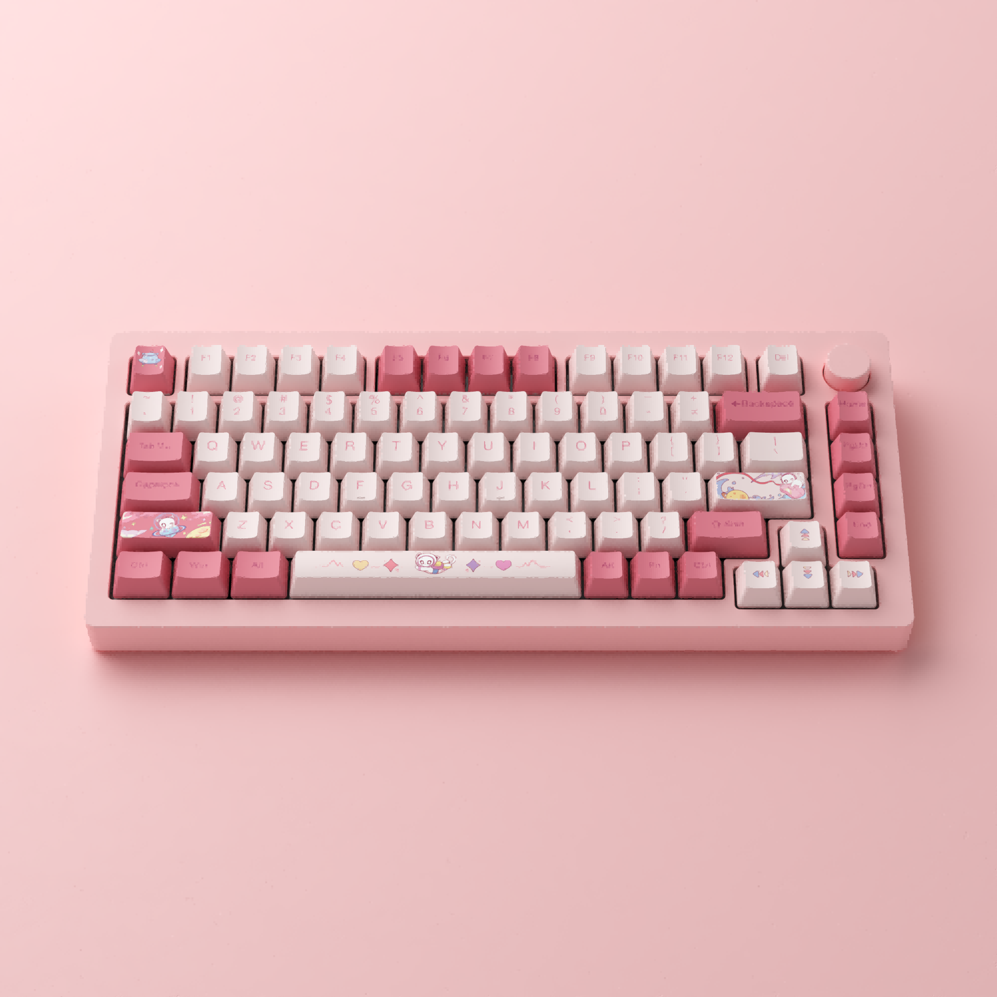 pink monsgeek m1w aluminum mechanical keyboard