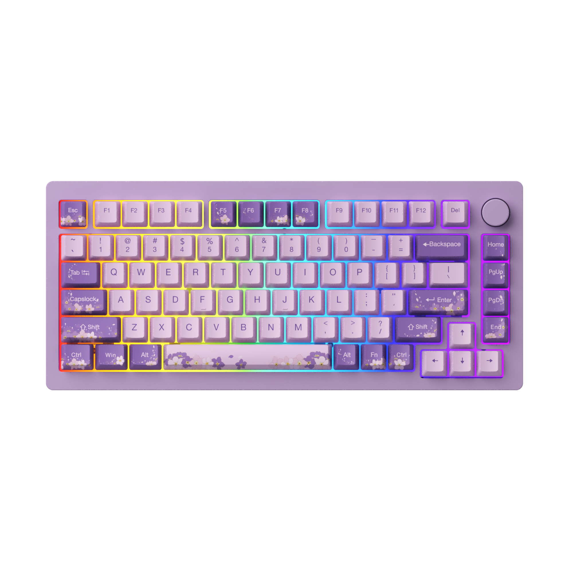 purple rgb monsgeek m1w aluminum mechanical keyboard