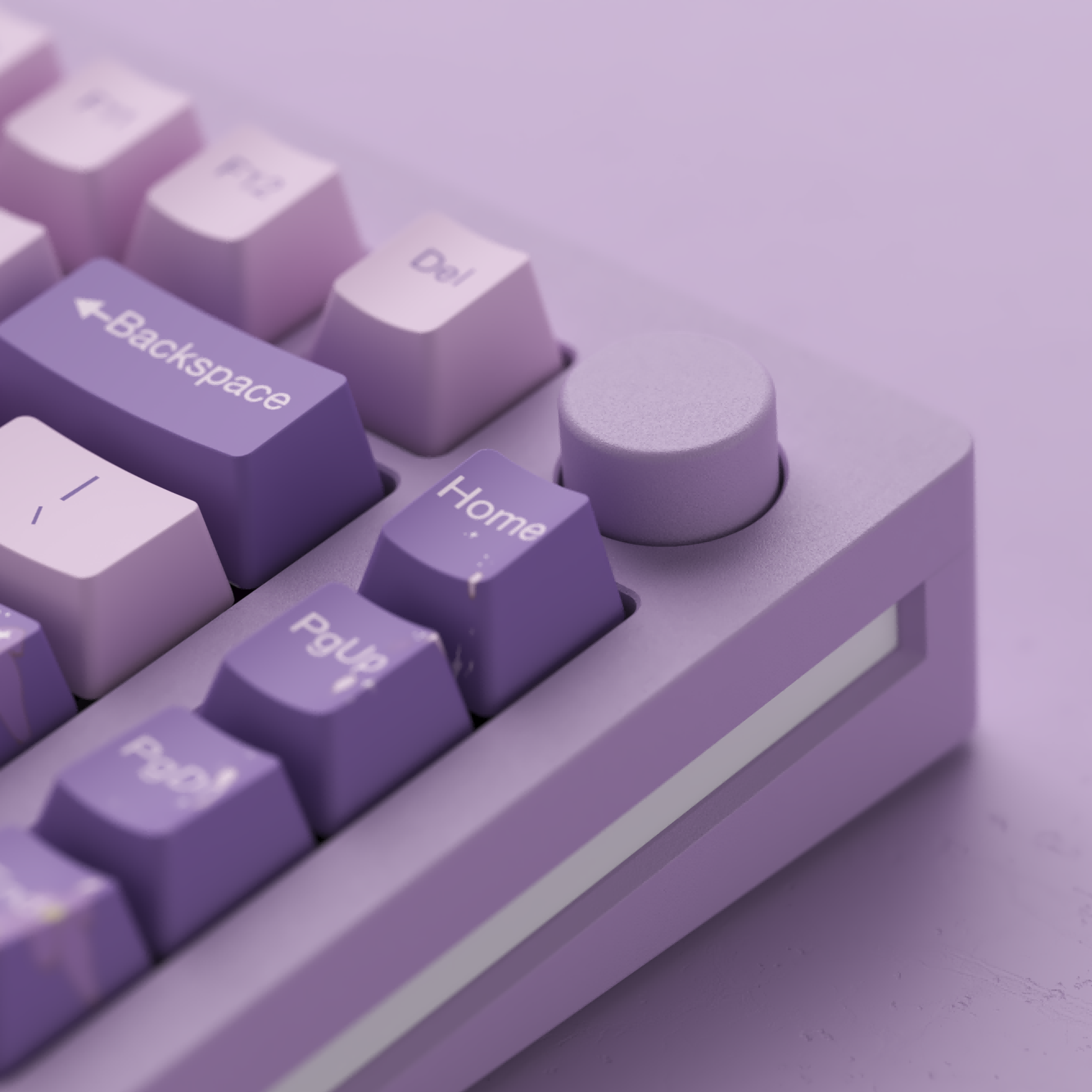 custom knob for purple rgb monsgeek m1w aluminum mechanical keyboard with purple backgound